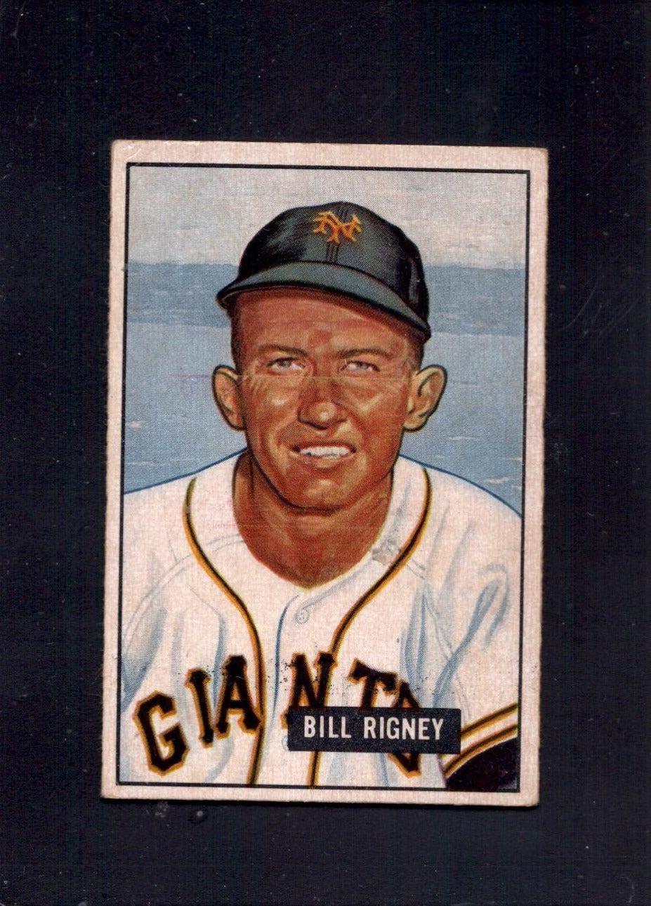 1951 Bill Rigney Bowman #125 New York Giants Vintage Baseball Card - Perfect for Collectors, Sports Memorabilia Displays & MLB Fan Gifts
