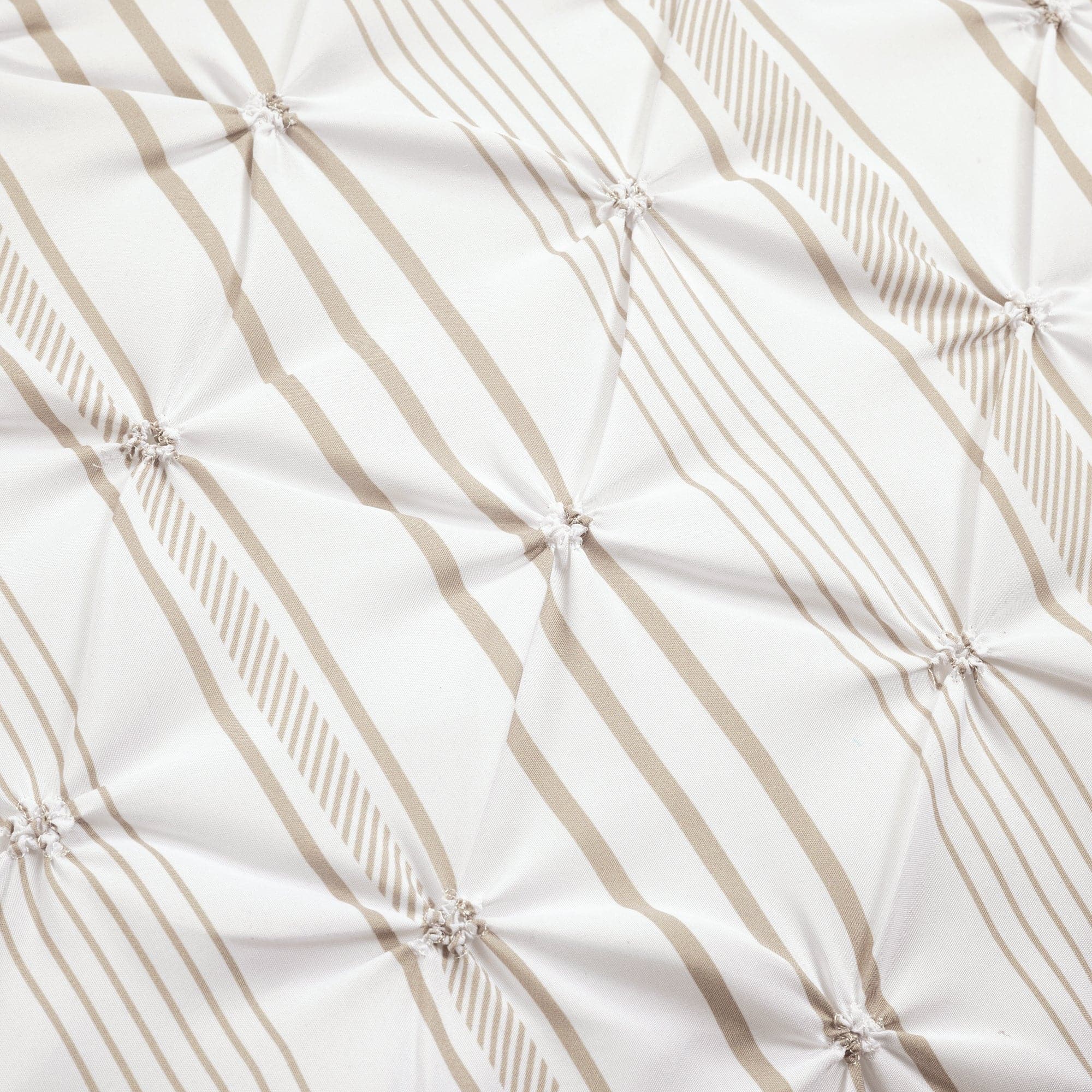 Ravello Pintuck Stripe 5-Piece Comforter Set - Queen Size Bedding Set with Pillow Shams - Luxury Soft Microfiber Comforter for Bedroom Decor & Guest Room