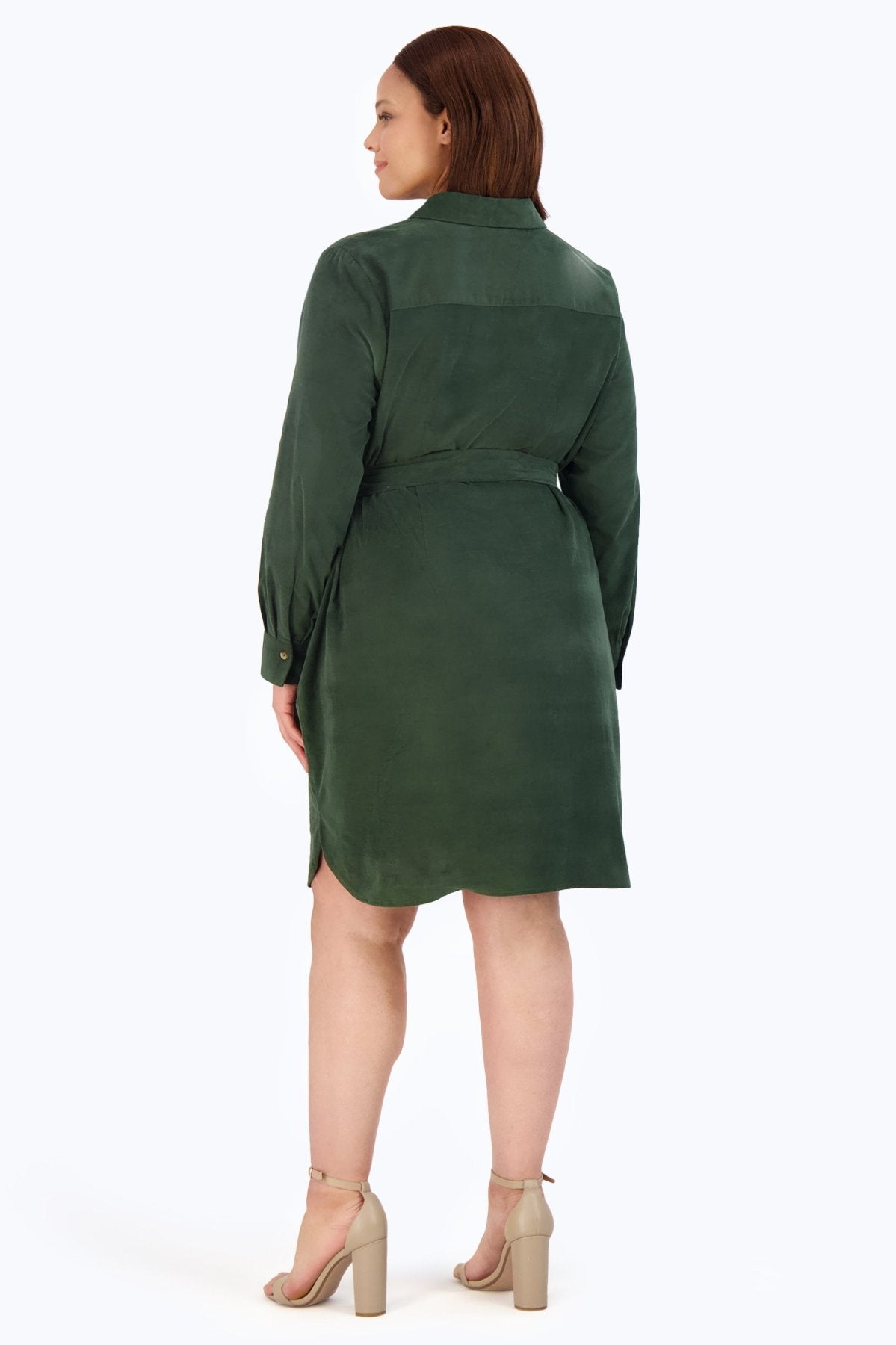Rocca Plus Women's Pinwale Corduroy Long Sleeve Dress - Stylish Fall & Winter Outfit for Casual Wear, Office, and Date Nights