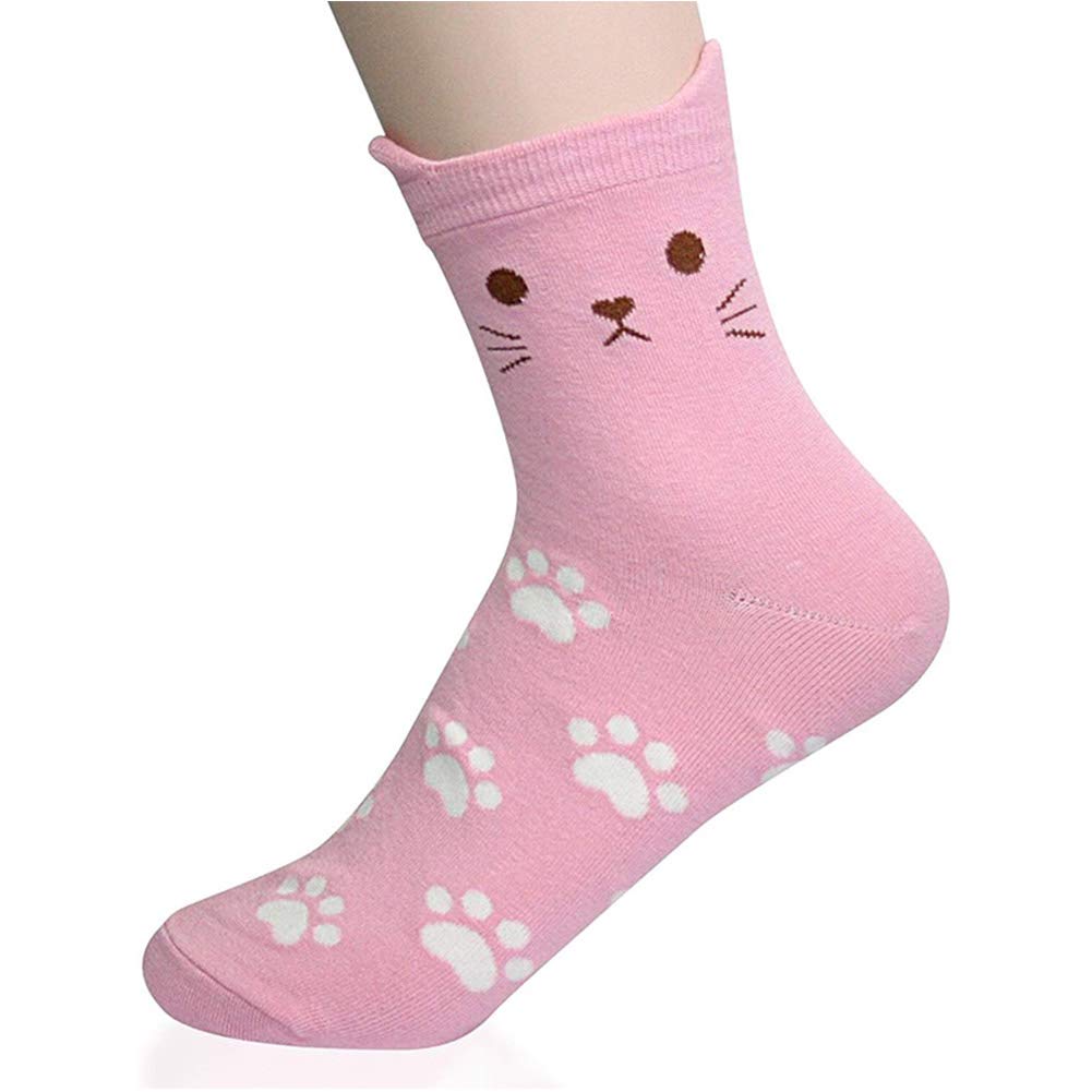 Cute Animal Socks for Women - Dog & Cat Lovers Gift - Funny Crew Socks for Daily Wear
