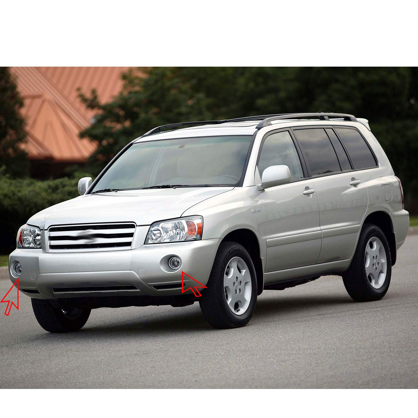 2PCS LED Fog Lights Bulbs Kit for 2004-2007 Toyota Highlander Limited XU20 - Durable Front Fog Lamp Replacement with Wiring Harness - Perfect for Night Driving & Bad Weather Conditions