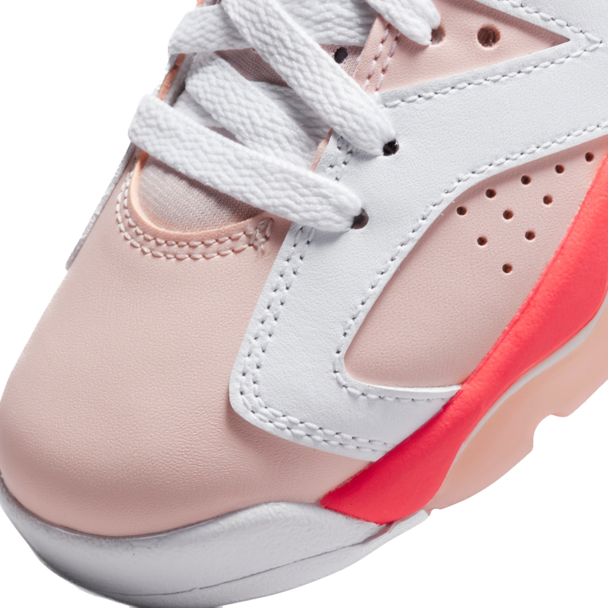 Air Jordan 6 Retro Low GS Basketball Shoes - White/Infrared/Black - Comfortable Sneakers for Girls, Kids & Teens - Perfect for Basketball, Casual Wear & Street Fashion