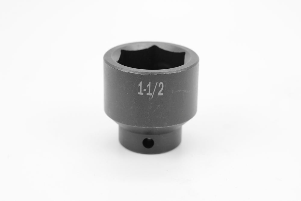 1-1/2 Inch 1/2 Drive 6-Point Standard Fractional Impact Socket - Heavy Duty Automotive & Industrial Tool for Trucks, Machinery and DIY Repairs