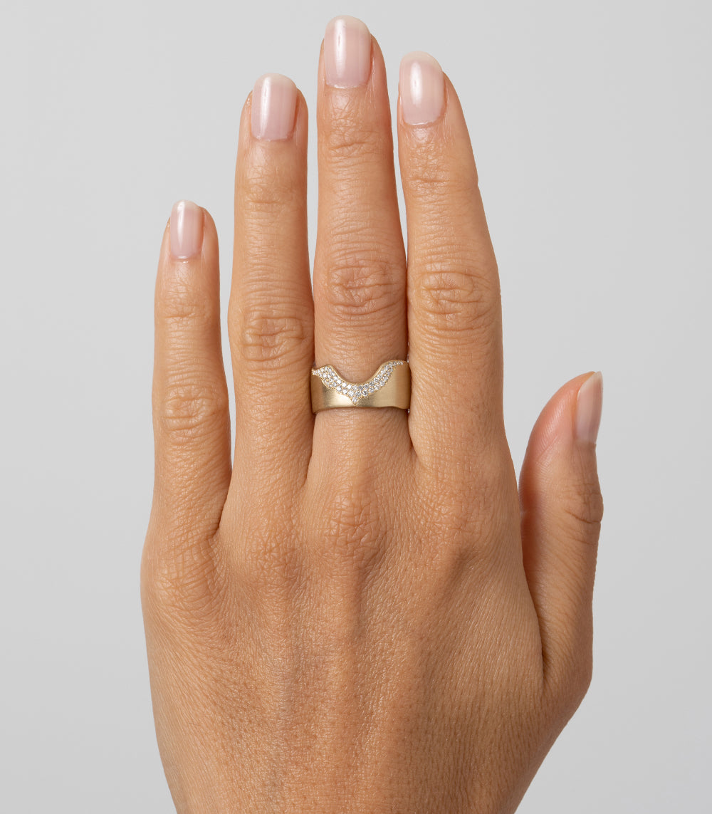 Organic Wide Wedding Band for Unique Engagement Rings - Perfect for Eco-Friendly Brides & Sustainable Jewelry Lovers