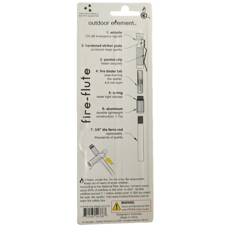Outdoor Element Fire Flute - Portable Fire Starter for Camping, Hiking & Survival Gear - Emergency Fire Starter Kit for Outdoor Adventures