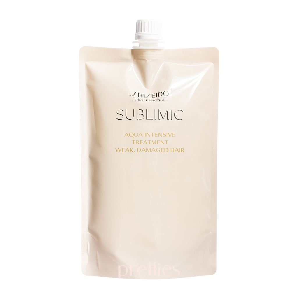Shiseido SUBLIMIC Aqua Intensive Treatment for Weak & Damaged Hair - Golden Refill 450g | Deep Hydrating Hair Repair for Dry, Brittle Hair - Perfect for Salon-Quality At-Home Hair Care