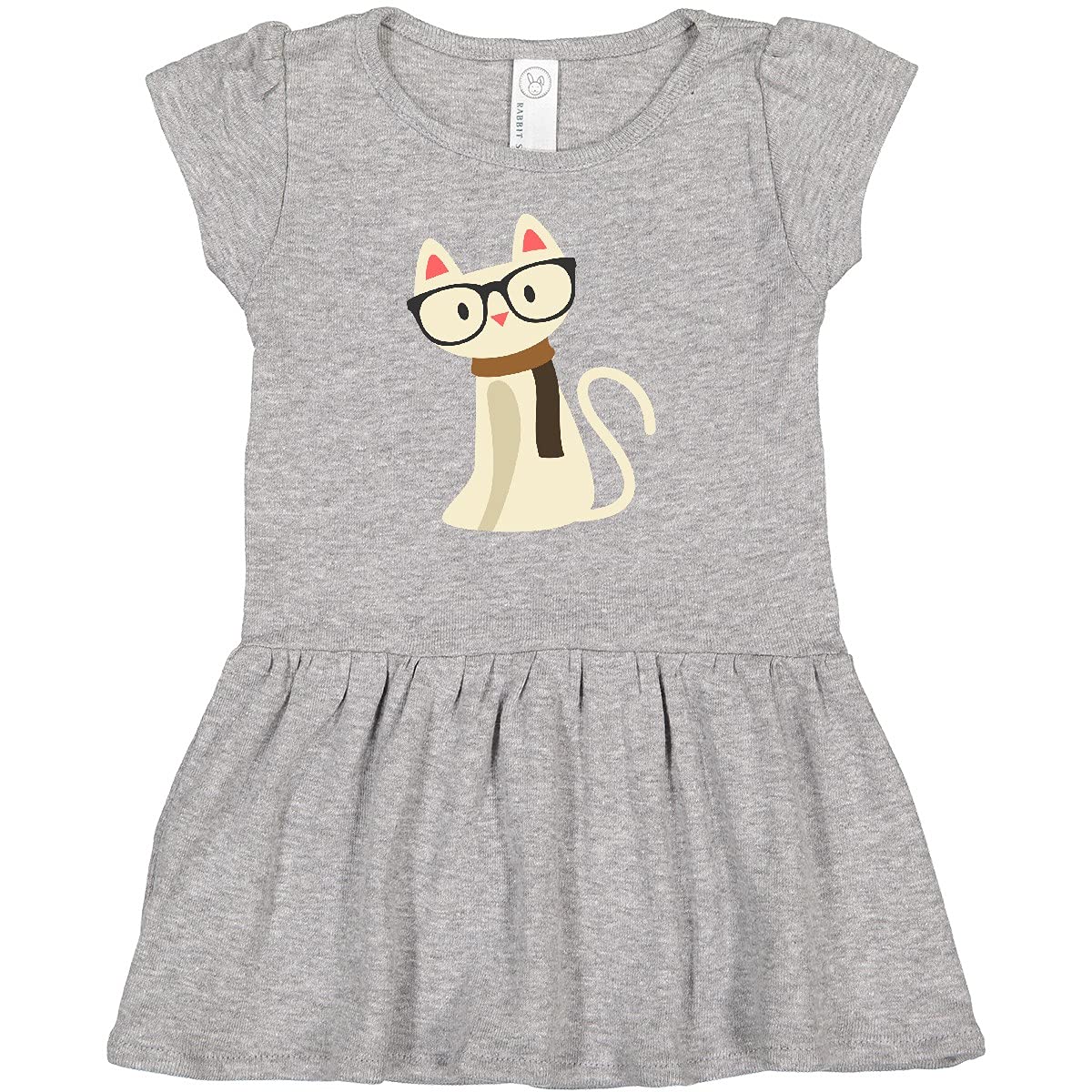 Inktastic Hipster Cat Infant Dress - Cute Baby Girl Outfit for Casual Wear, Parties & Photo Shoots | Soft Cotton Toddler Clothing