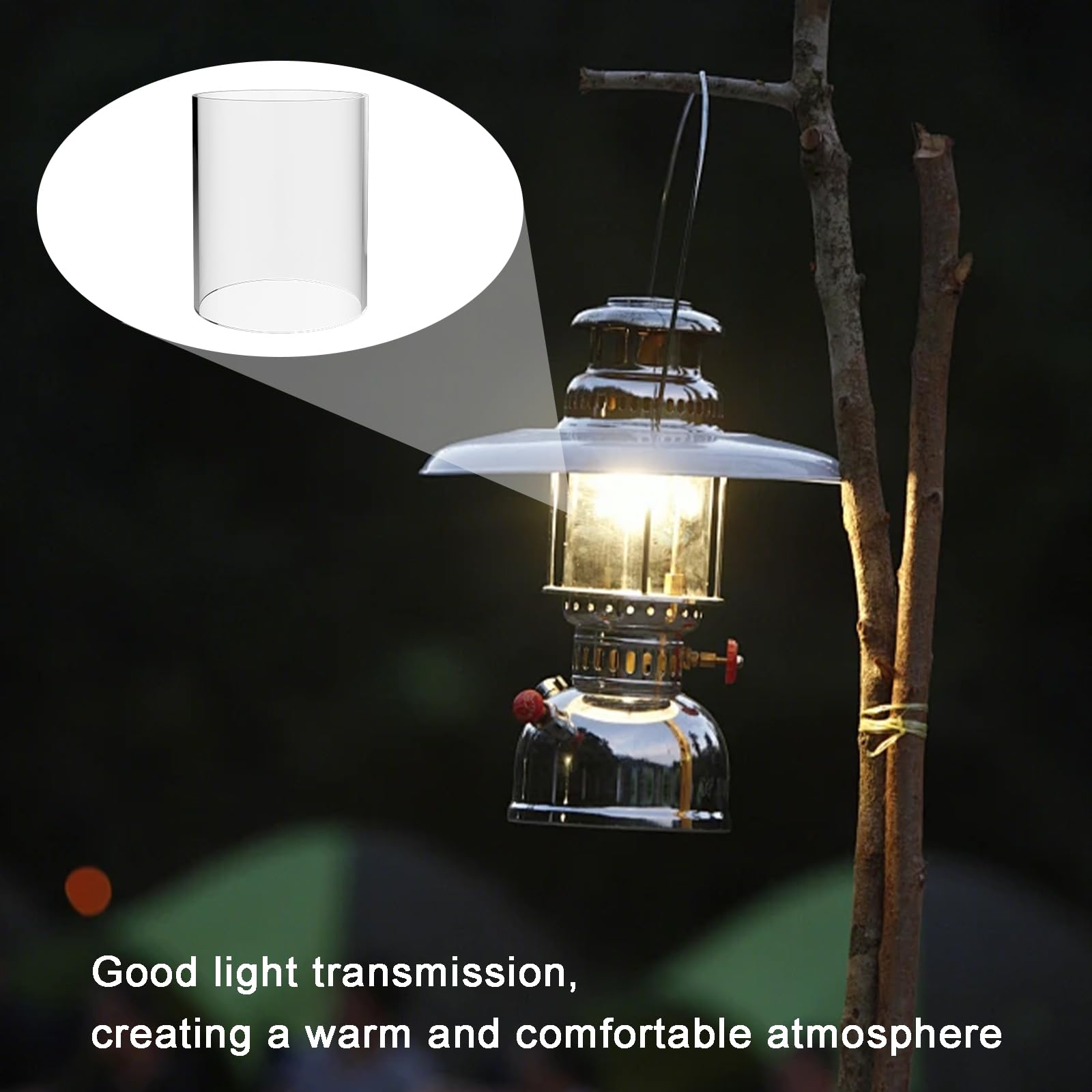 10 Pcs U-Shape Lantern Mantles with Replacement Glass Globes - Standard Cylindrical Lamp Shade for Gas, Kerosene & Propane Lamps - Perfect for Outdoor Camping, Hiking and Emergency Lighting