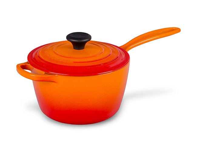 Le Creuset 2.25 Quart Enameled Cast Iron Sauce Pan with Lid - Multiple Colors (Marseille, Cerise, Flame) - Perfect for Soups, Sauces & Slow Cooking