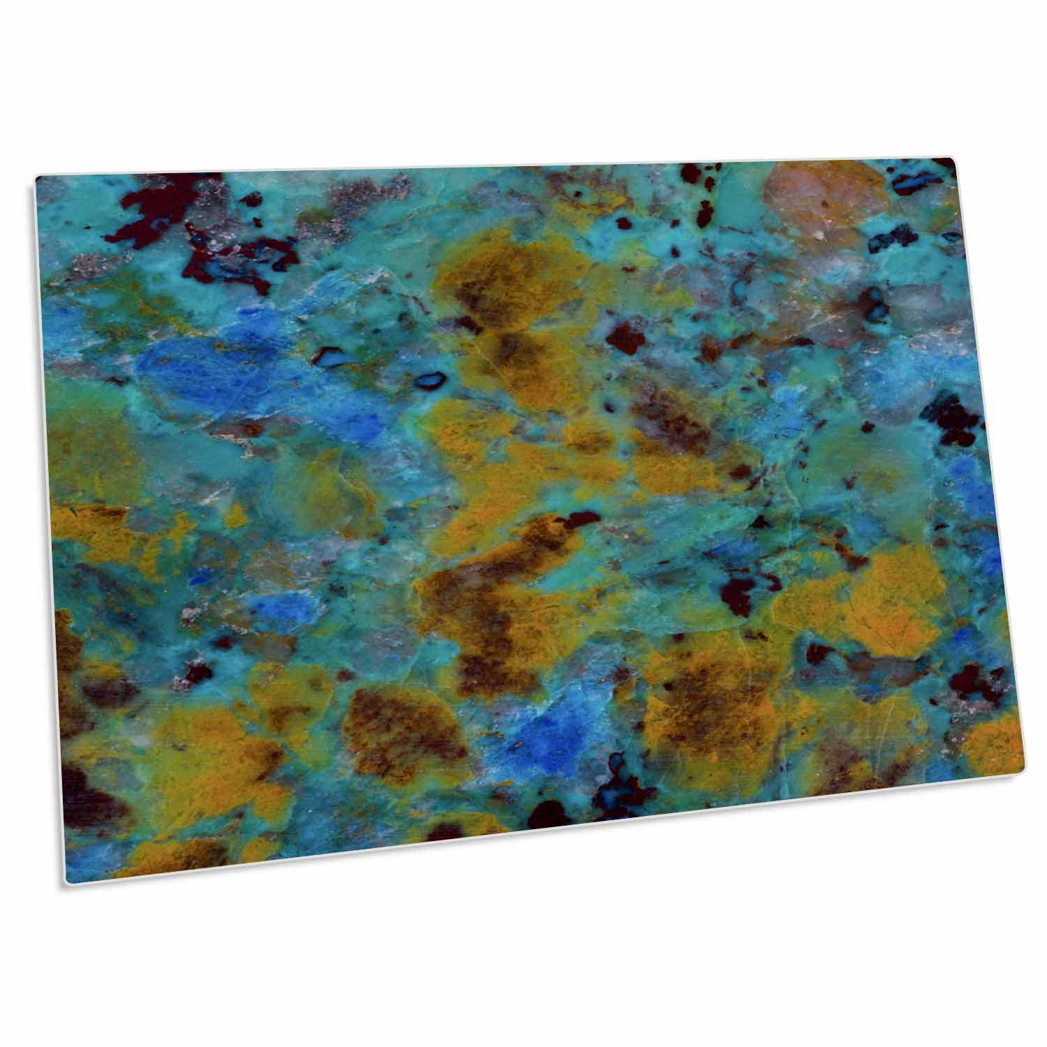 3D Printed Blue Chrysocolla Jasper Mineral Design Desk Pad & Place Mats Set (dpd-246889-1) - Non-Slip Office Desk Mat, Dining Table Decor for Home & Office Use