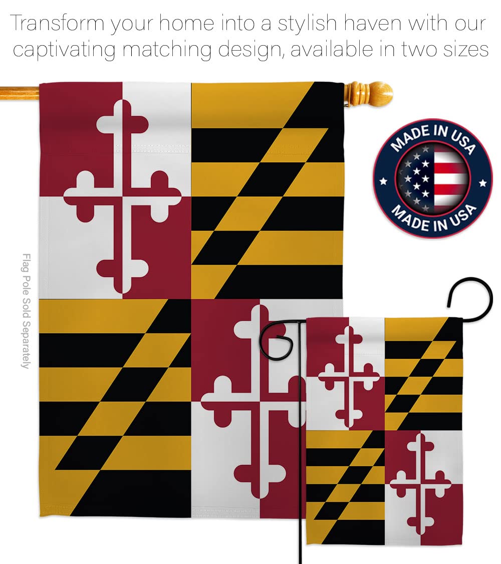 Maryland Garden House Flag Set - Double-Sided Americana Decor for Yards & Gifts