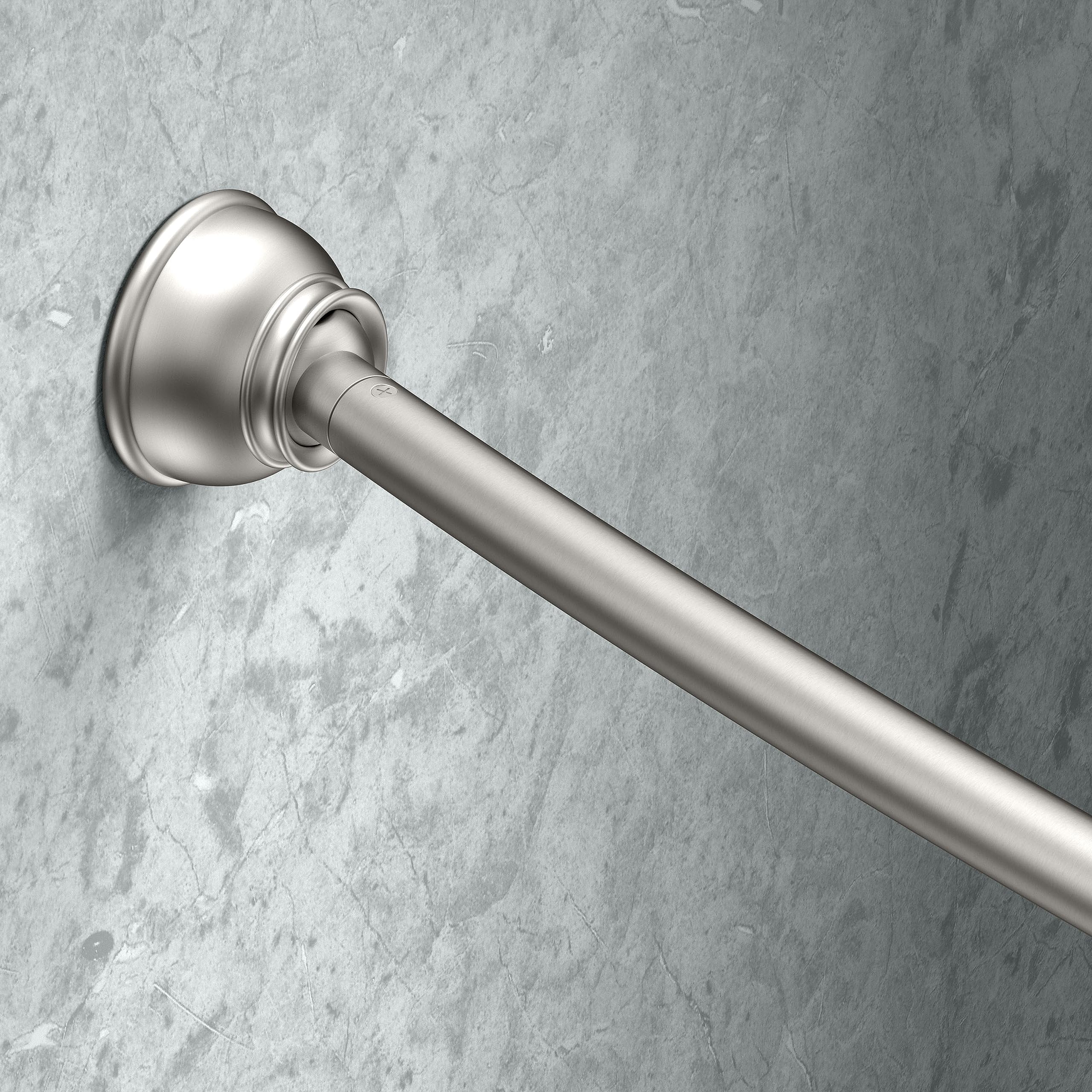 Gatco 826 Curved Shower Rod in Satin Nickel Finish - Elegant Bathroom Upgrade for Spacious Shower Experience