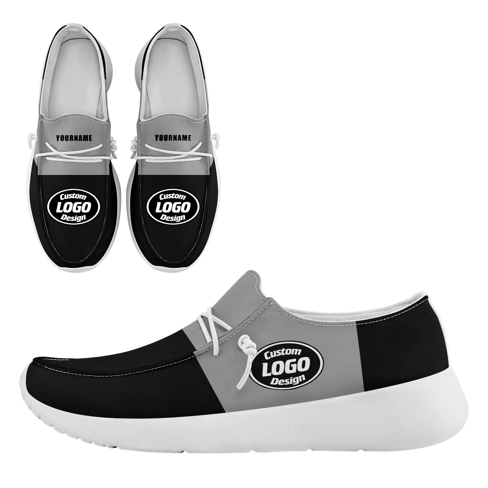 Custom Las Vegas Black & Gray Personalized Sneakers - Unisex Casual Shoes for Men & Women - Perfect for Travel, Walking & Street Style Fashion