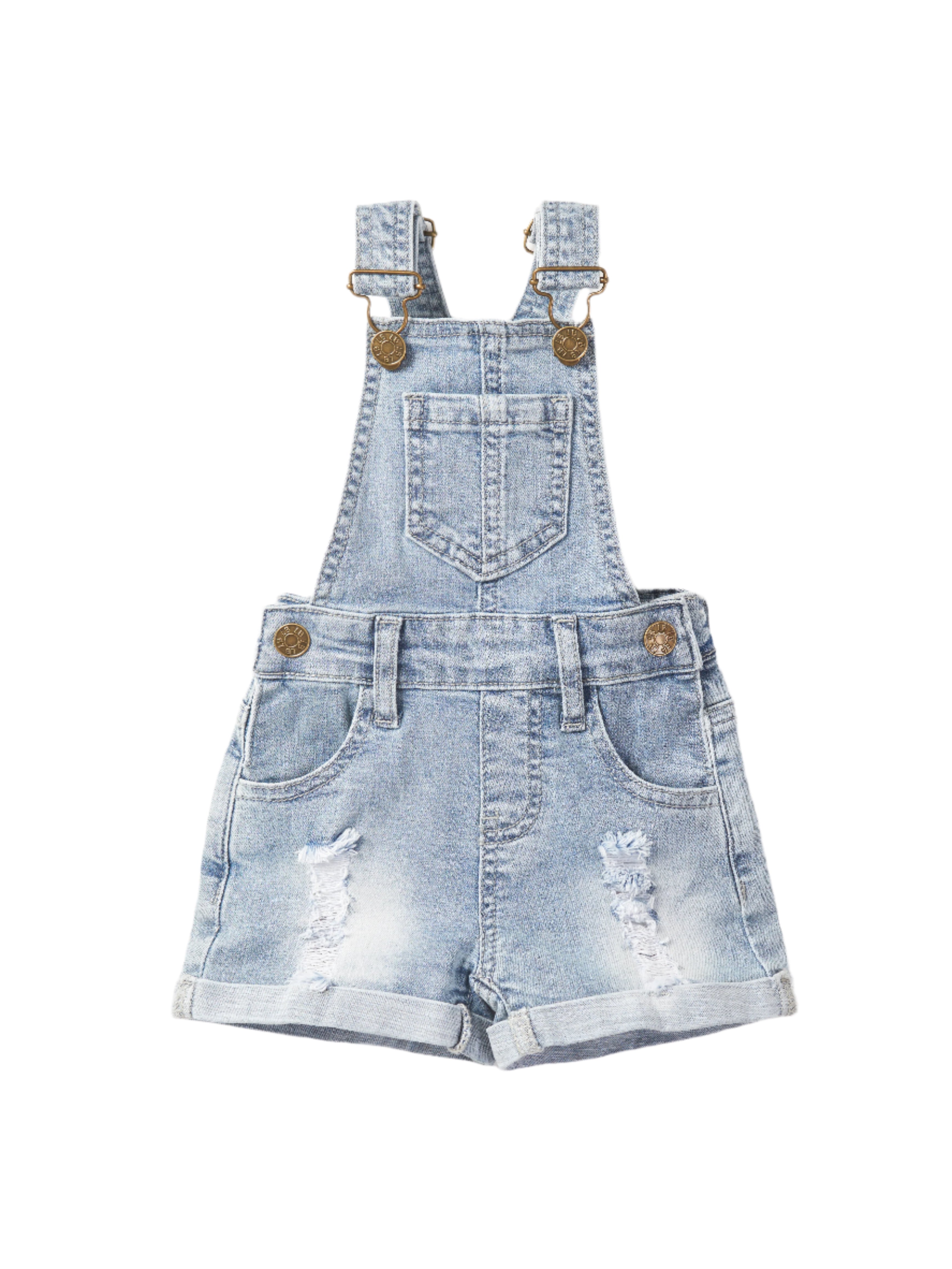 Vintage Distressed Denim Shortie Overalls for Women - Light Wash Denim Jumpsuit, Casual Summer Outfit for Streetwear & Music Festivals