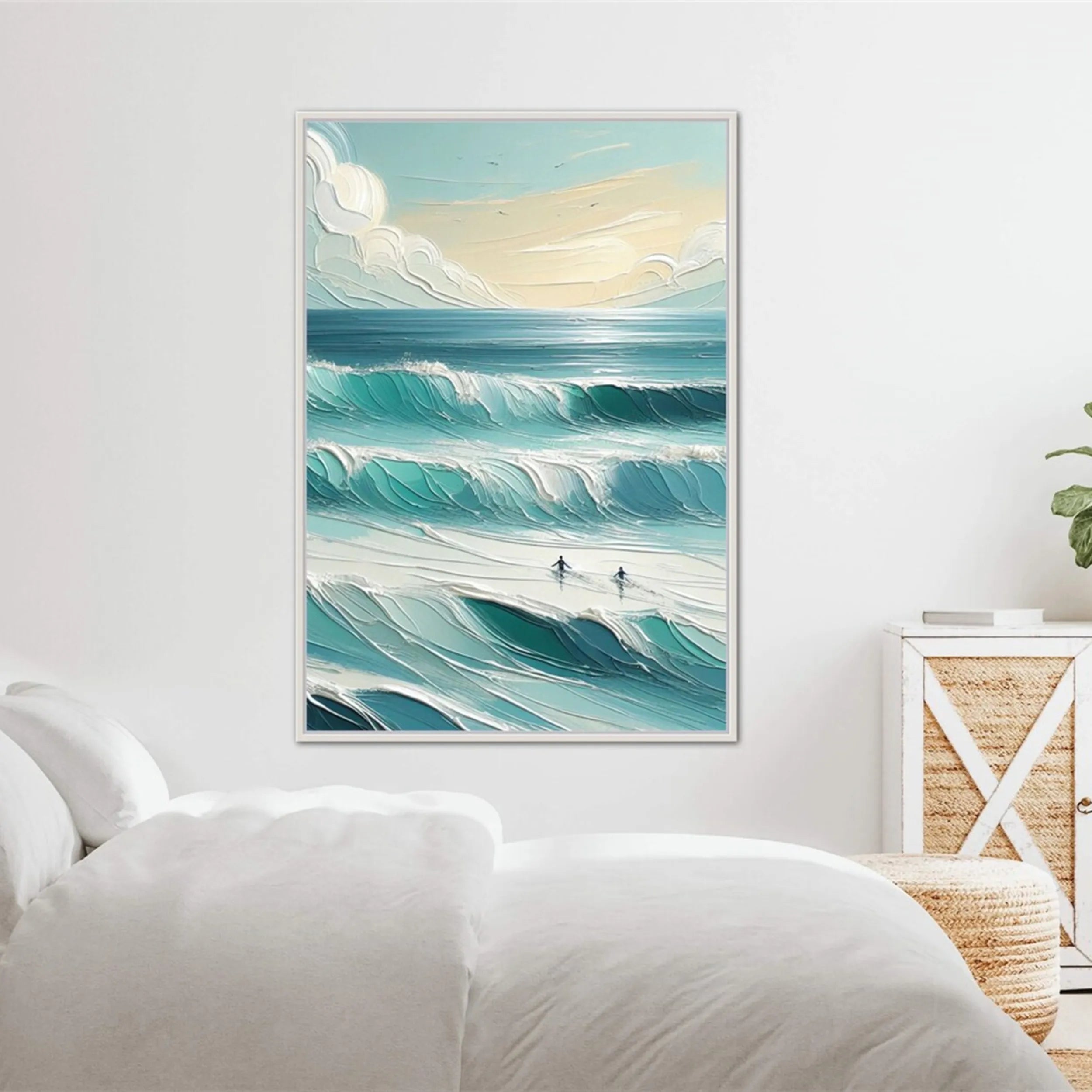 Ocean and Sky Painting #OS 138 - Handmade Canvas Wall Art for Home Decor, Office & Living Room