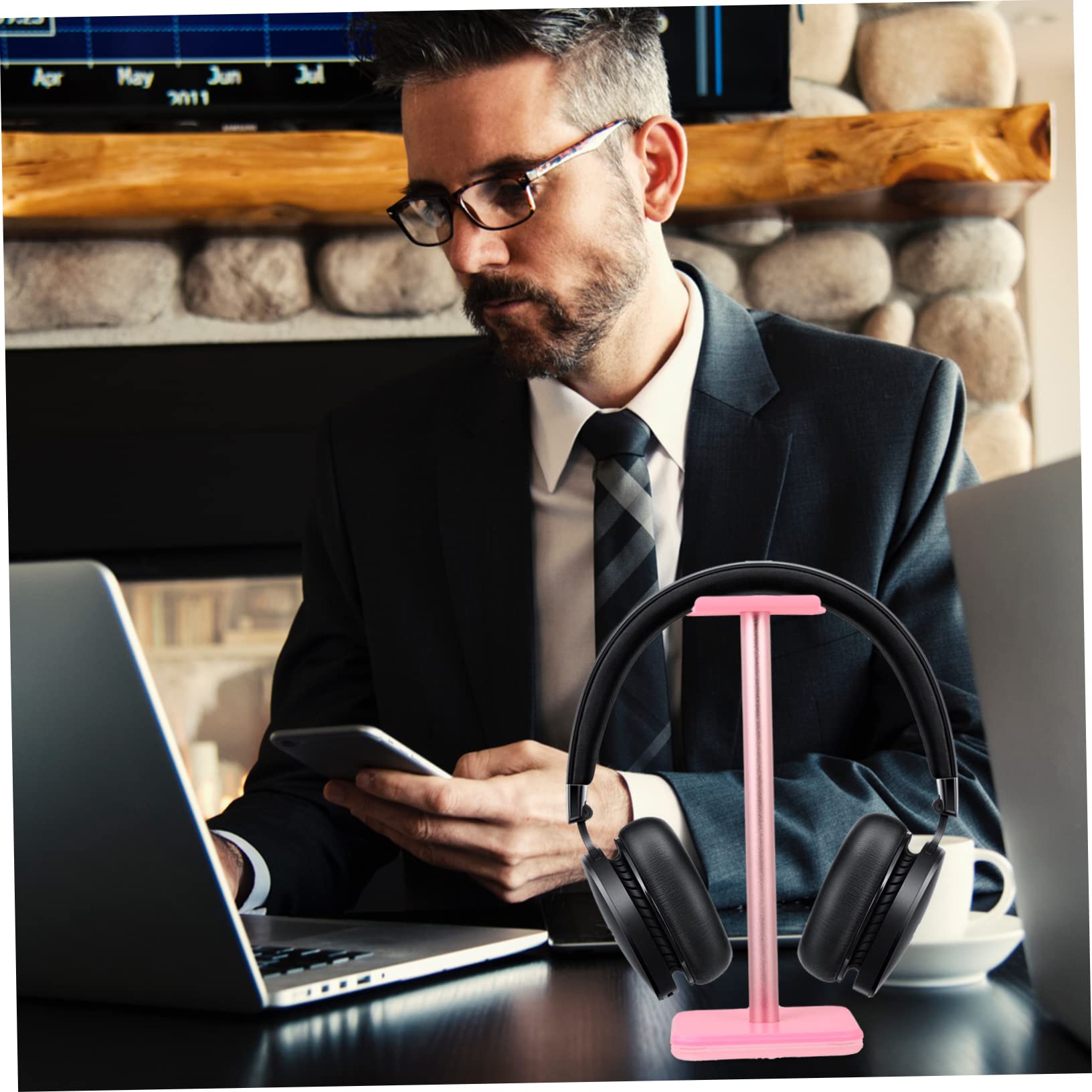Angoily 2-Pack Premium Gaming Headphone Stand - Heavy Duty Thickened Design Headset Holder with Non-Slip Base - Perfect for Gaming Setups, Office Desks & Streamer Stations