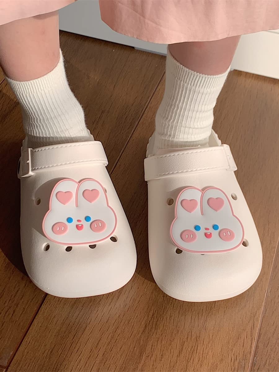 Cute Rabbit Clogs for Women - Soft Garden Shoes, Kawaii Slides with Cloud Comfort - Non-Slip Indoor/Outdoor Slippers for Home, Yard, and Beach Use