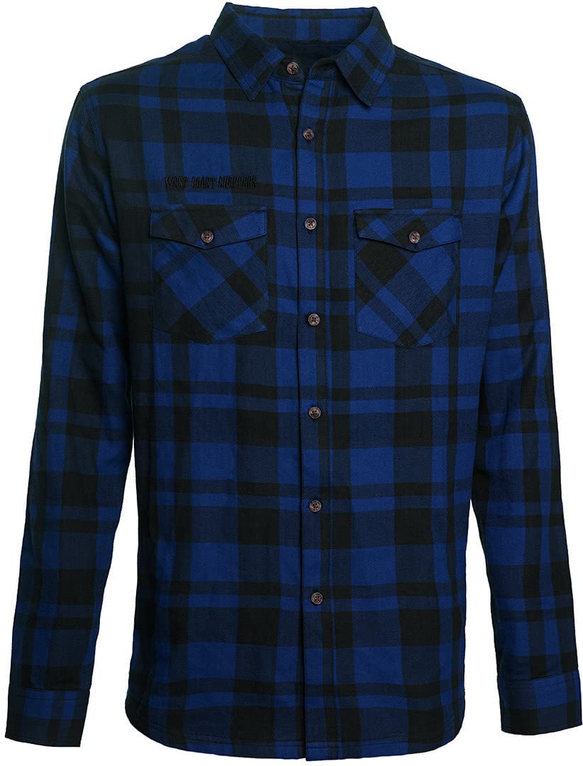 West Coast Choppers Men's Long Sleeve Flannel Shirt - La Bomba Herringbone Pattern for Casual Wear & Outdoor Activities