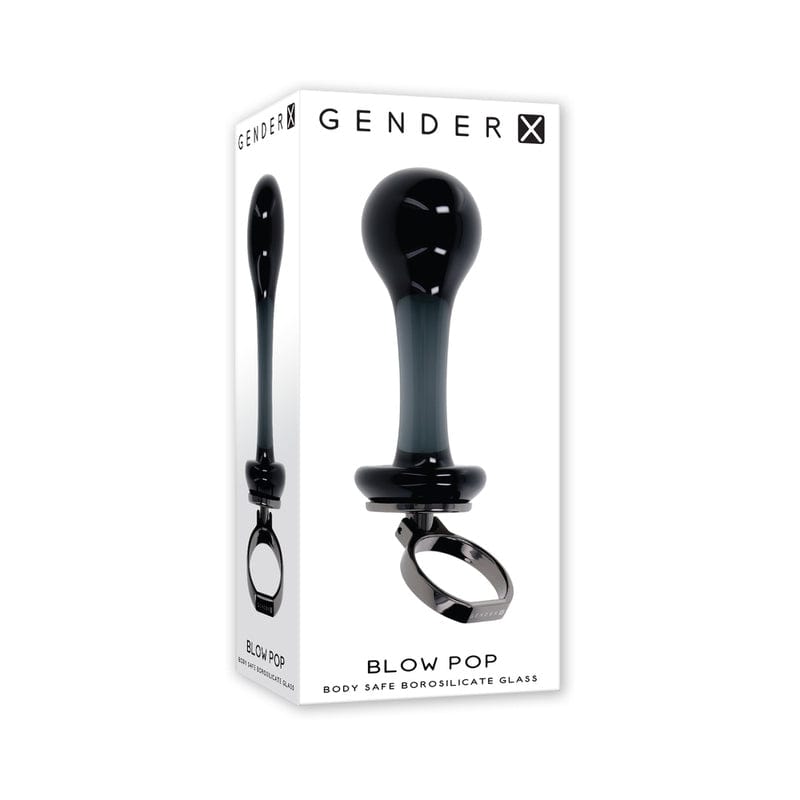 Elegant Black Glass Butt Plug with Finger Ring for Temperature Play | Sensual Adult Toy for Couples & Solo Play