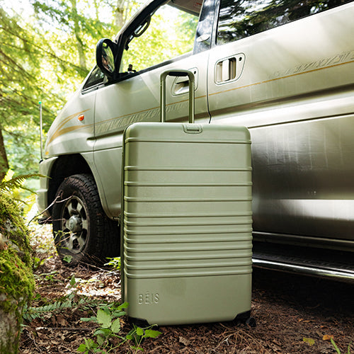 Large Olive Check-In Roller Luggage - Perfect for Air Travel, Business Trips & Vacation Packing