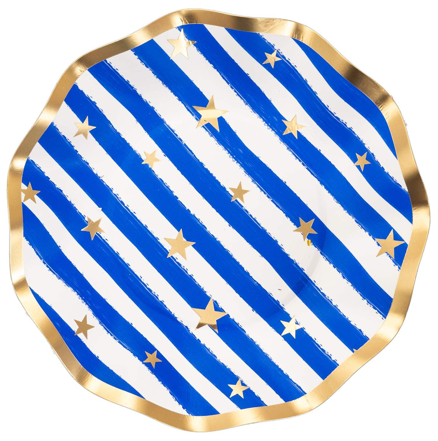 Wavy Salad Plate Set of 8 - Patriotic Confetti Design - Perfect for 4th of July BBQs, Picnics & Summer Parties