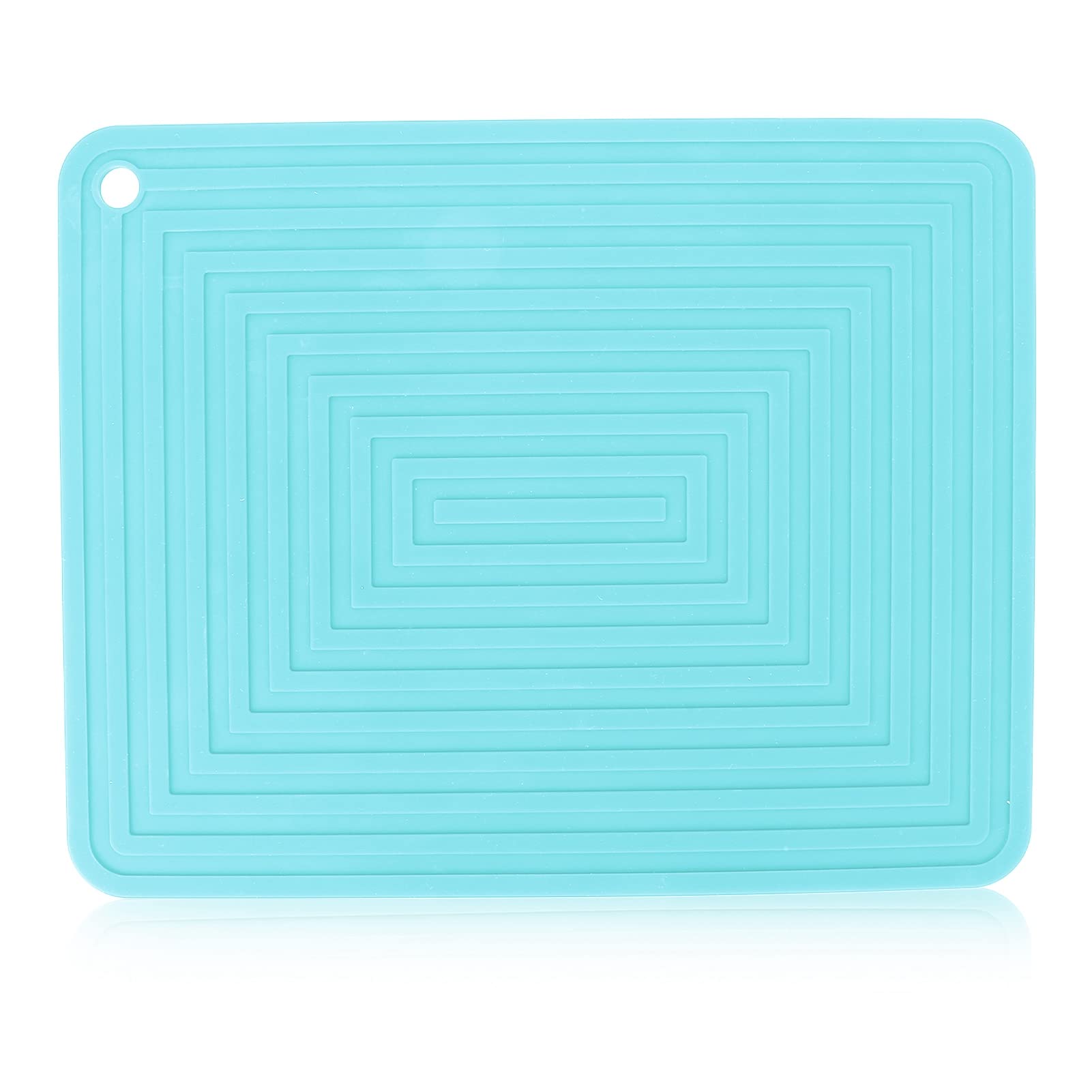 Non-Slip Silicone Dish Drying Mat - Quick Dry Kitchen Counter Drain Pad for Plates, Cups & Utensils - BPA-Free, Odorless & Reusable (Blue) - Perfect for Countertop, Sink & Dish Rack Organization