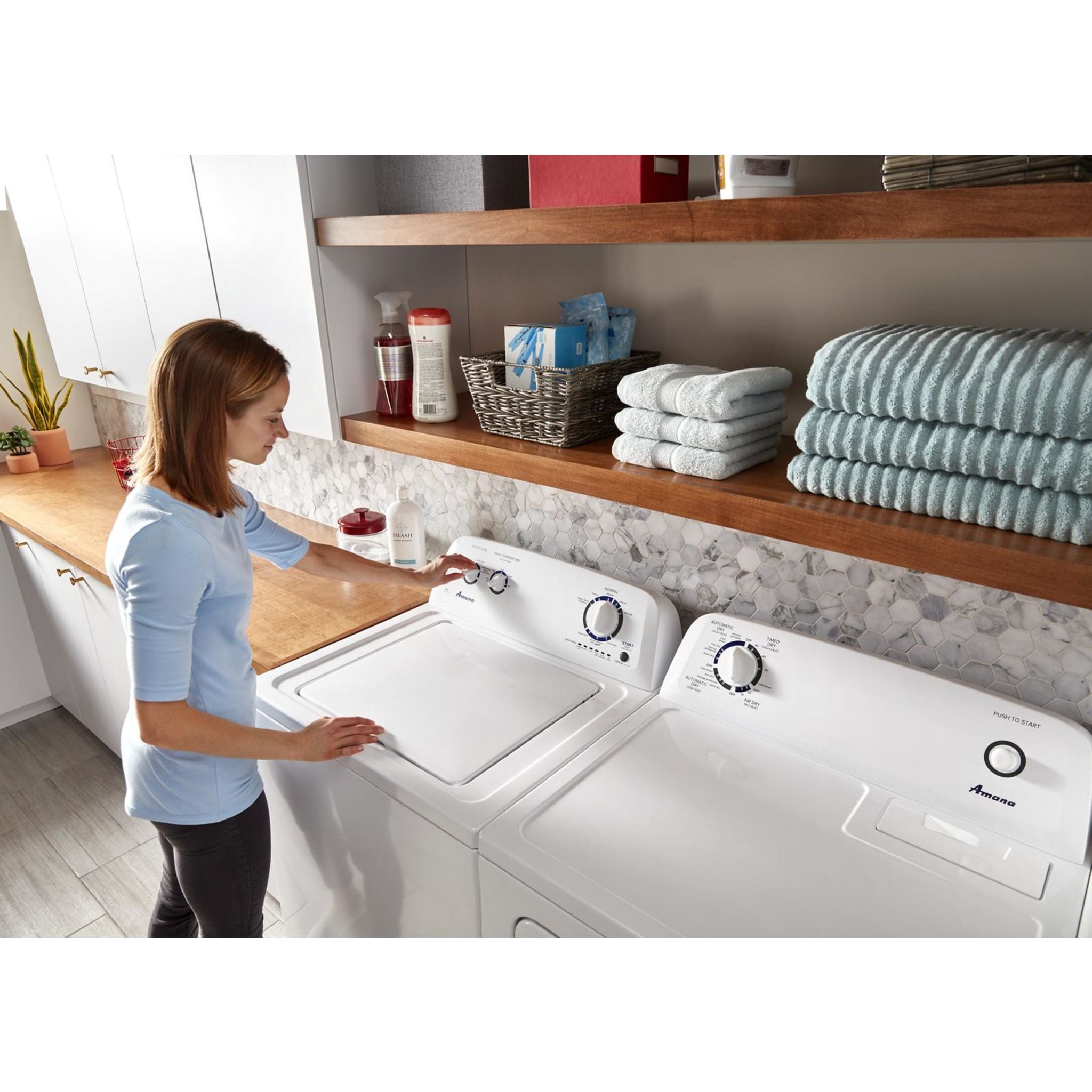 Amana YNED4655EW White Electric Dryer - Large Capacity, Energy Efficient for Home Laundry Room | Perfect for Families, Apartments & Laundry Centers