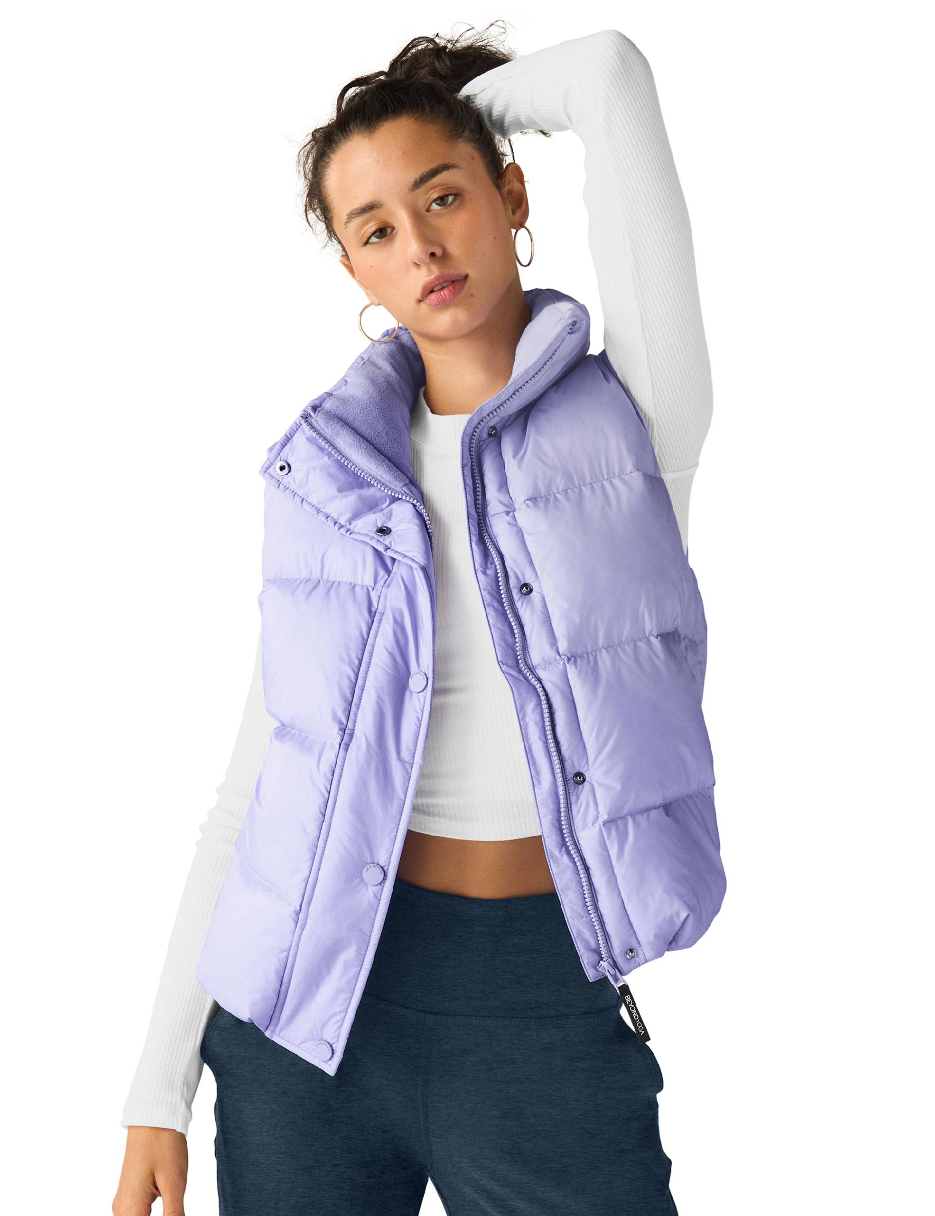Big Cozy Puffer Vest for Women - Blue Frost Winter Jacket | Warm Quilted Down Alternative Vest for Outdoor Activities, Hiking & Casual Wear