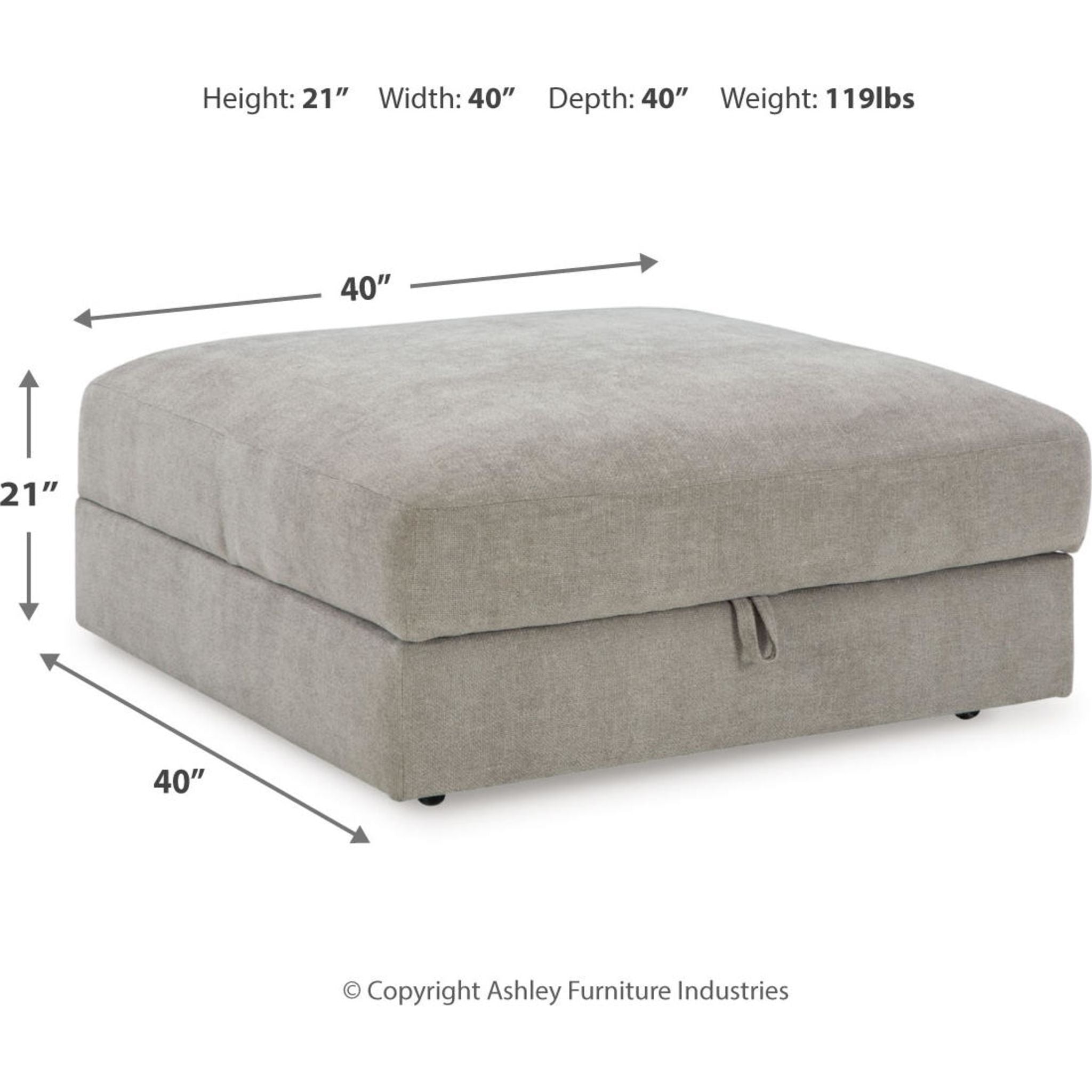 Aslan Court Storage Ottoman with Removable Lid - Flax Linen Upholstered Bench for Living Room, Bedroom, or Entryway Storage and Seating