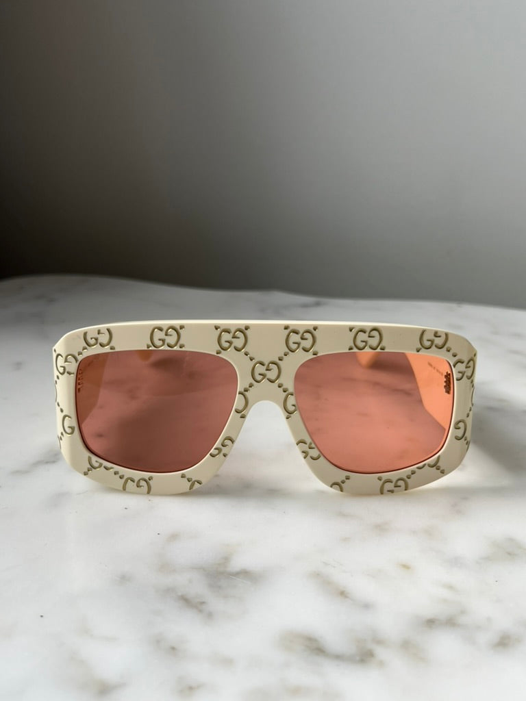 Gucci GG0983S Ivory Logo Sunglasses for Women | Luxury Designer Shades for Summer, Beach & Outdoor Fashion