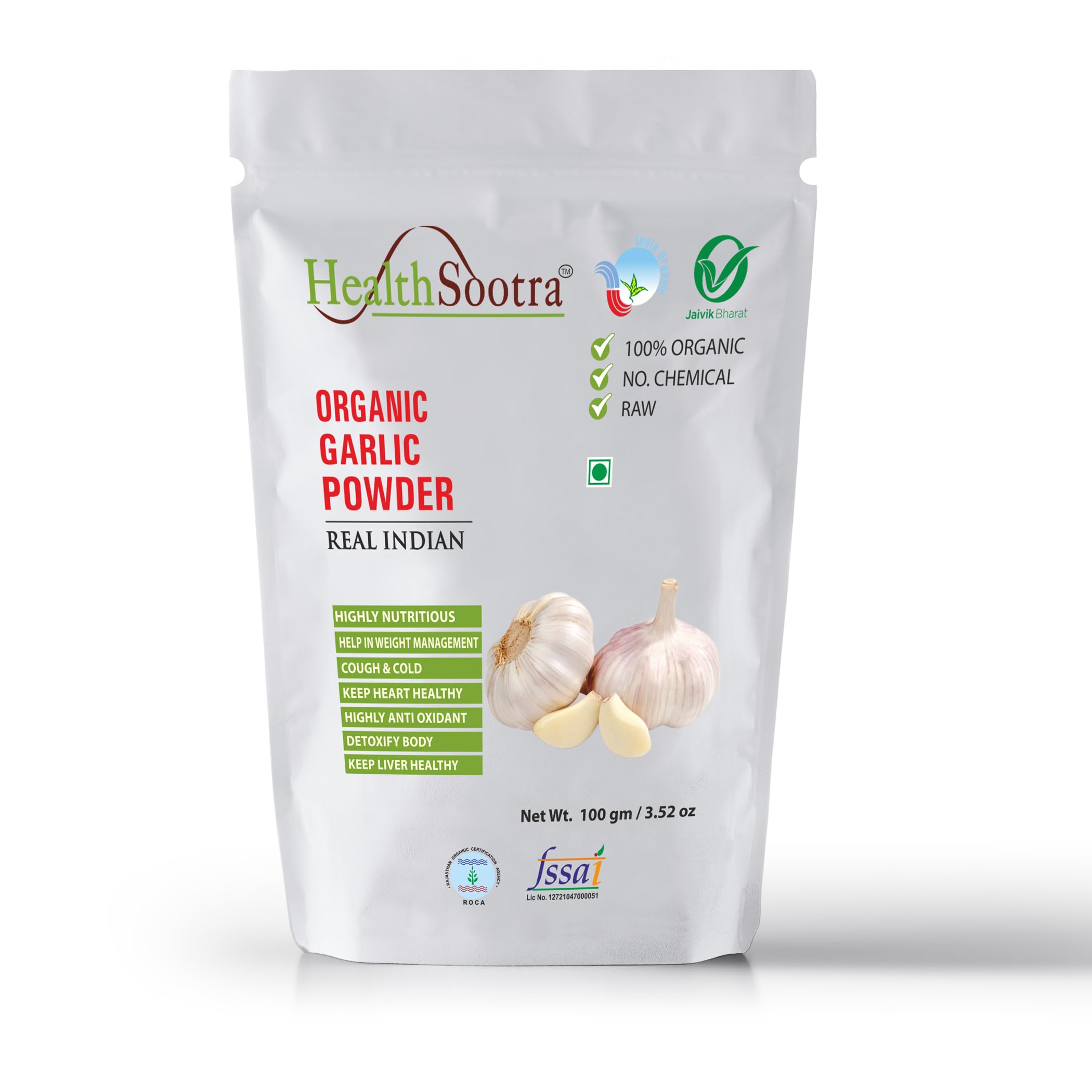 Organic Garlic Powder (500g) - 5 x 100g Packs | Additive-Free, Pure & Nutrient-Rich Culinary Seasoning | Instant Garlic Flavor for Cooking, Baking & Meal Prep | Vegan, Gluten-Free Spice for Soups, Sauces & Marinades