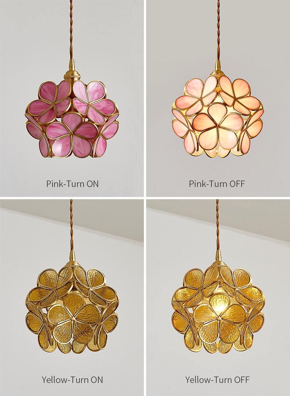 Modern Glass Petal Pendant Light - Elegant Floral Ceiling Lighting Fixture for Dining Room, Kitchen Island & Bedroom Decor