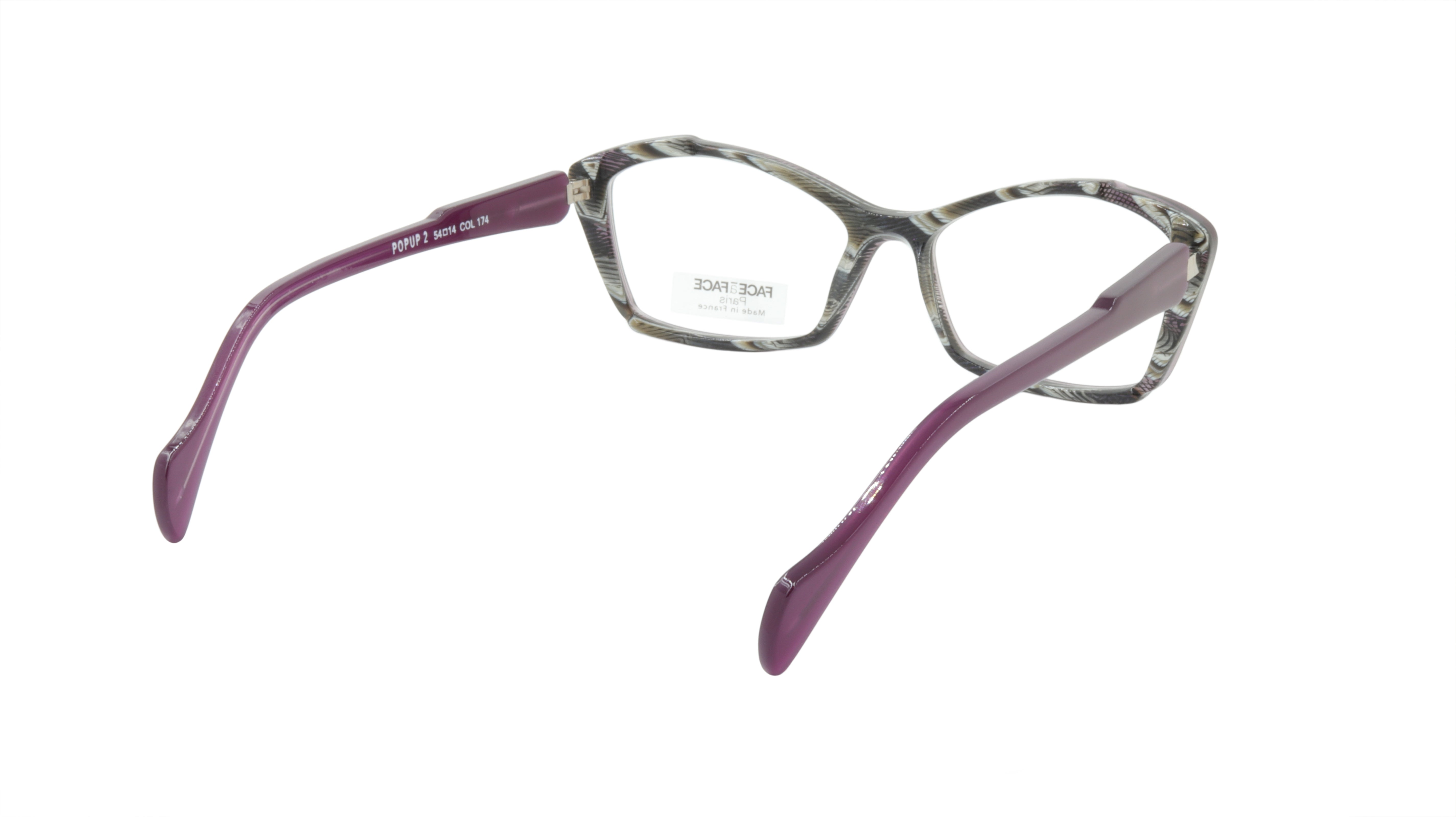 Face A Face Eyewear - Lace Purple & Cable Horn Cateye Glasses for Women | Trendy Fashion Accessory for Work, Party & Everyday Wear