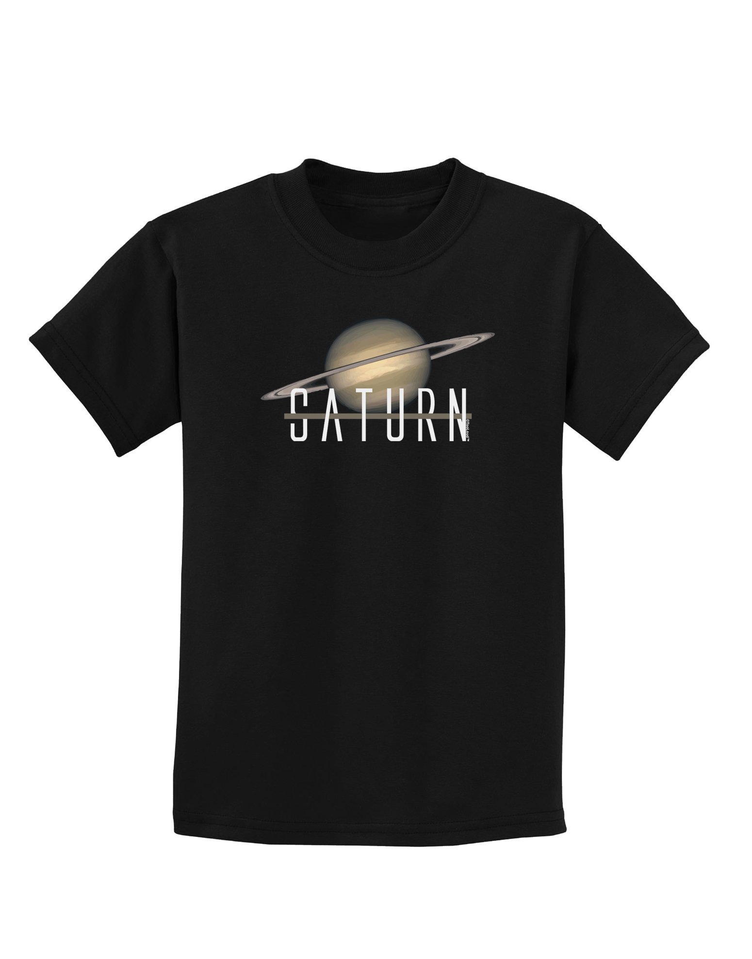 TOOLOUD Planet Saturn Graphic Kids Dark T-Shirt - Space Theme Cotton Tee for Boys & Girls - Perfect for School, Birthday Parties & Astronomy Lovers