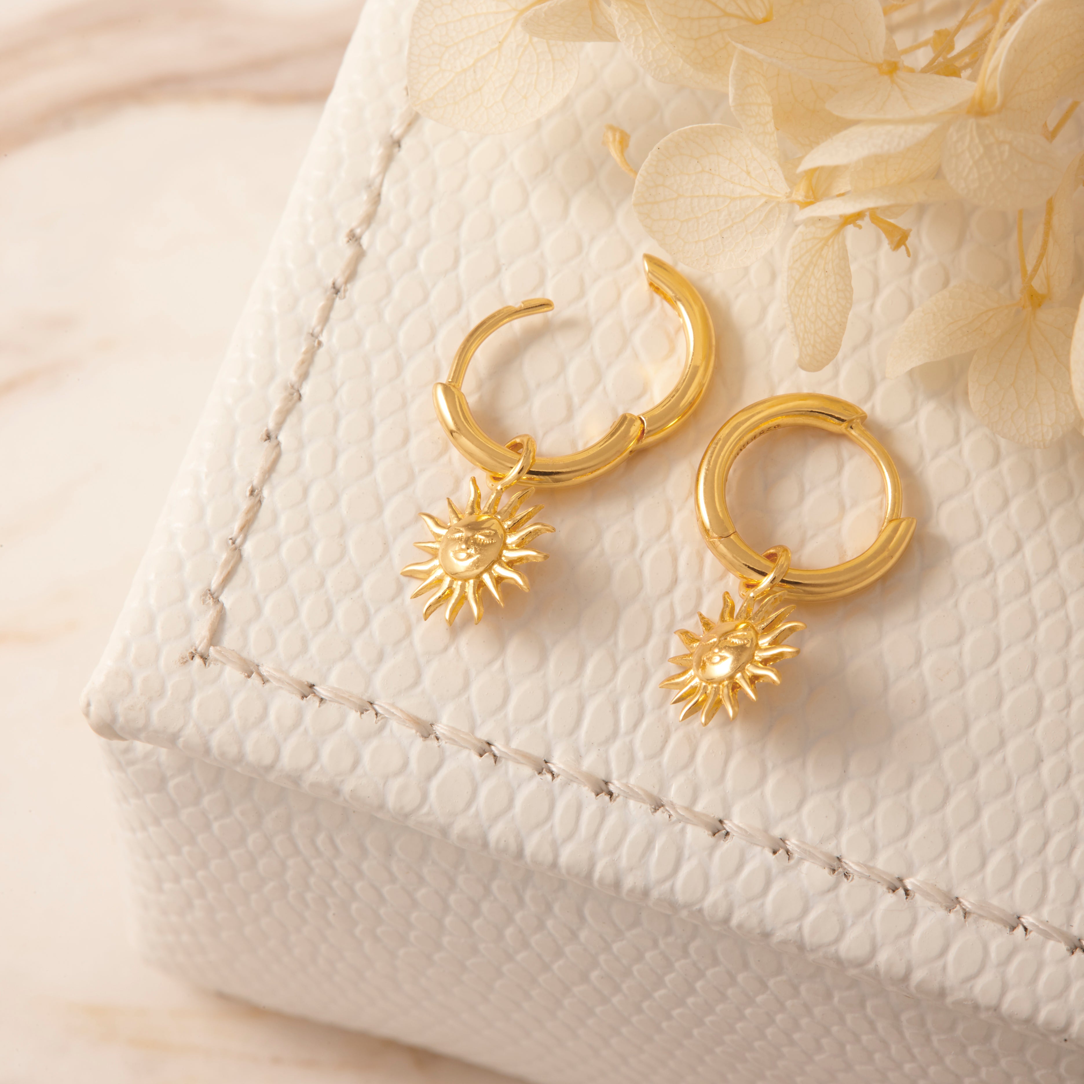 Sunbeam Gold Huggies - Soft & Comfortable Baby Earrings for Girls, Hypoallergenic & Safe for Sensitive Skin - Perfect for Everyday Wear, Parties & Special Occasions