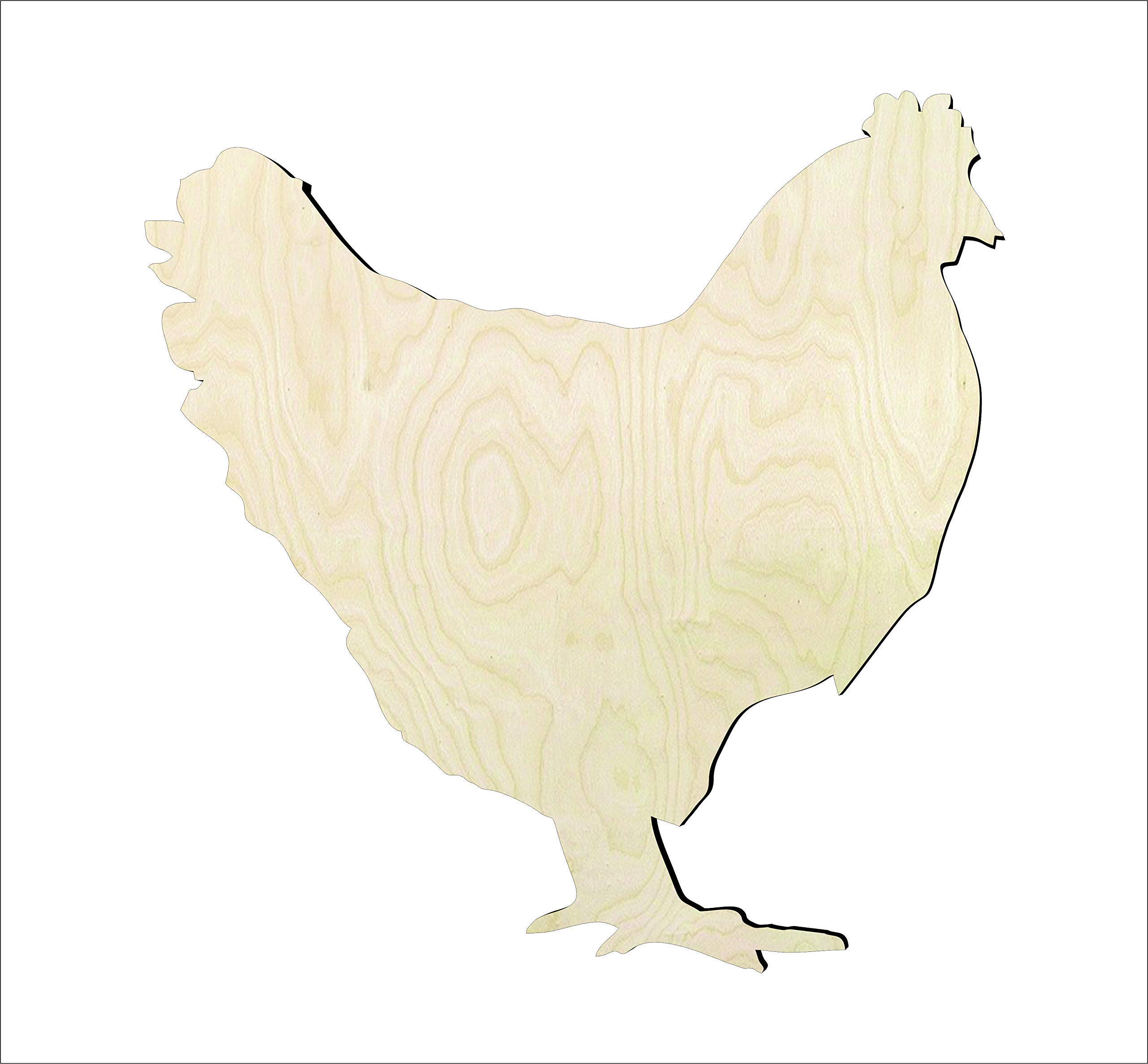 Unfinished 6 Inch DIY Wooden Chicken Cutout - Sanded Chicken Shape for Crafts, Home Decor, and Farmhouse Decorations | Perfect for Painting, Scrapbooking, and DIY Projects