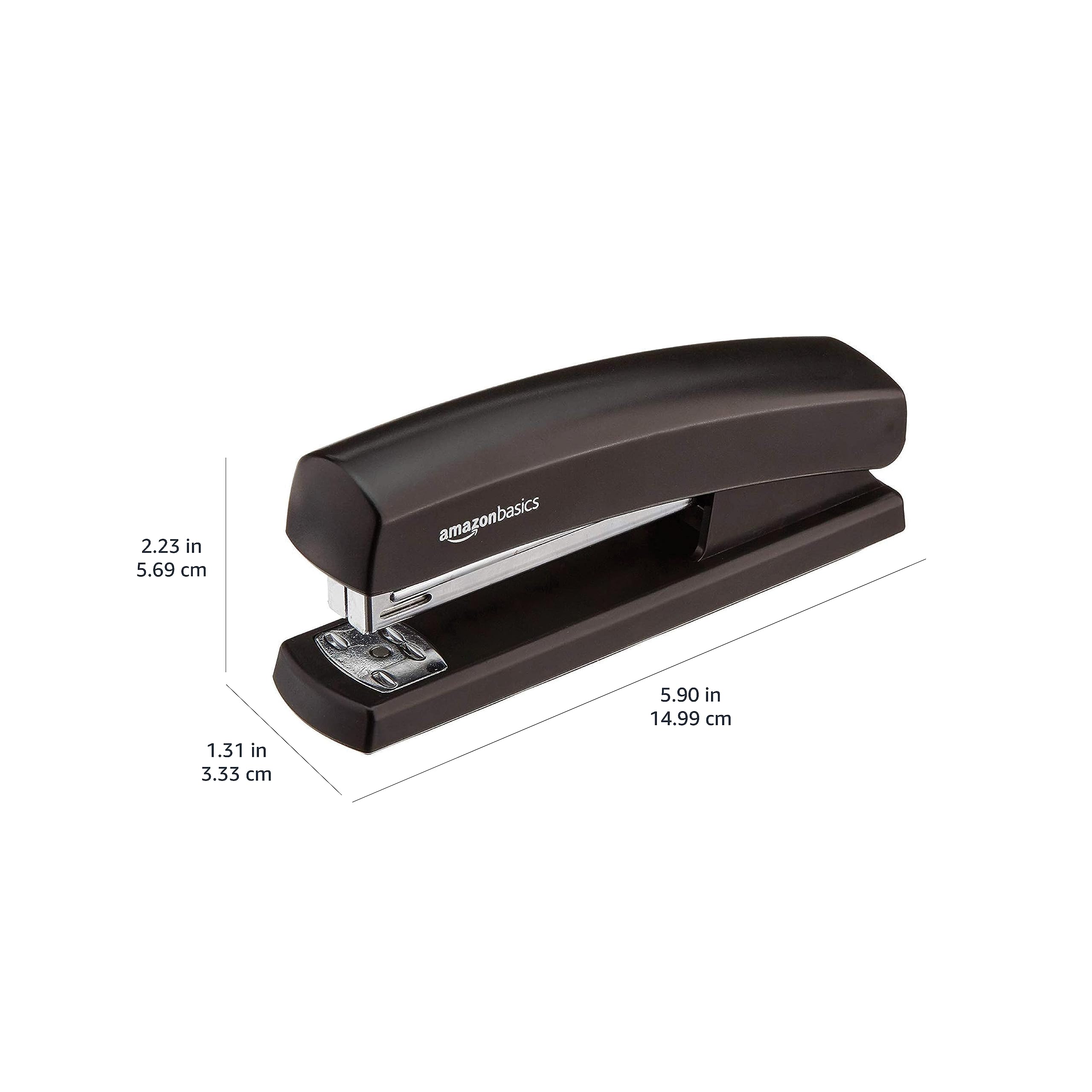 Amazon Basics Heavy Duty Stapler with 1000 Staples - Black Office & School Supplies for Paper, Documents, Reports & Homework