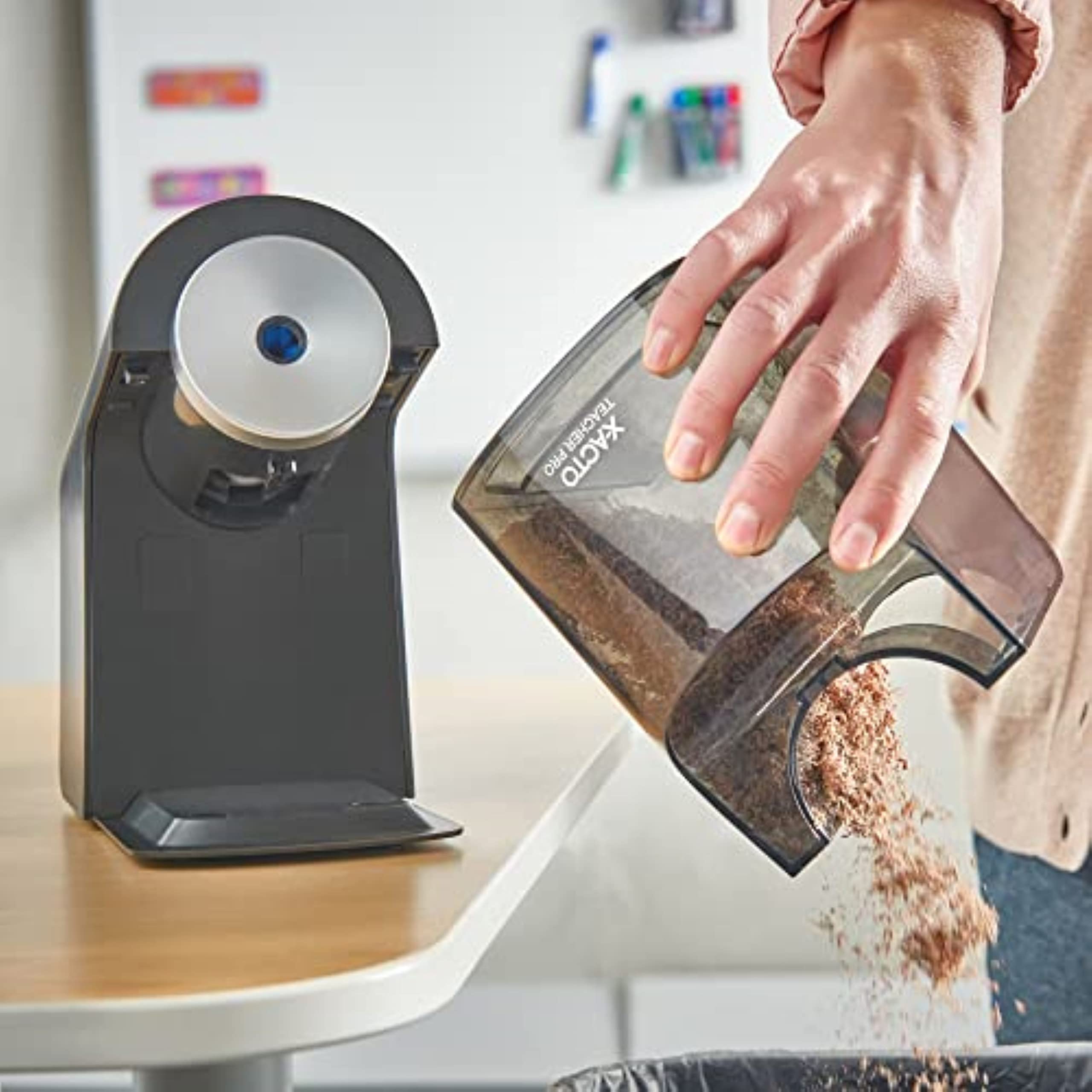 X ACTO Electric Pencil Sharpener with Auto Adjust Dial - SafeStart & SmartStop Technology - Perfect for Office, School & Art Studio Use (Black)