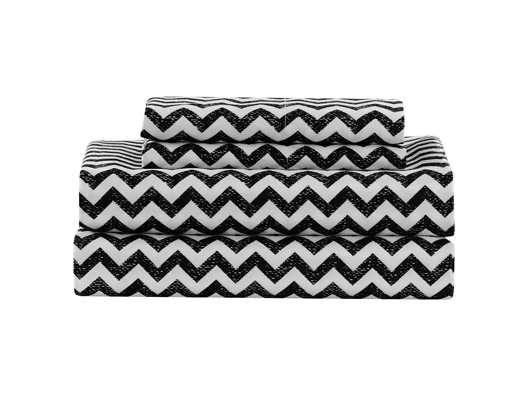 Premium Kensie Casey Bed Sheets Set - Soft & Breathable (Full/Queen/King Size) - Black Luxury Bedding for Comfortable Sleep - Perfect for Master Bedrooms, Guest Rooms & Hotels