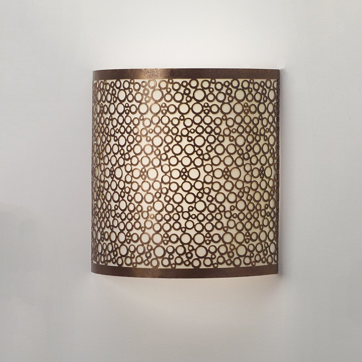 IEL-2900 Olita Barrel Wireless Wall Sconce - Amber Glass LED Battery-Operated Light Fixture for Bedroom, Hallway & Outdoor Patio Decor
