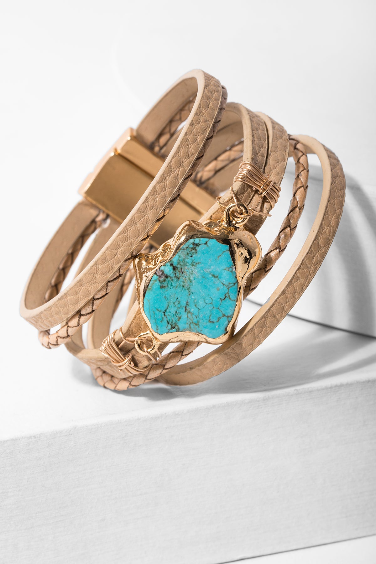 Handmade Turquoise Beaded Bracelet for Women - Boho Chic Adjustable Wrap Bracelet - Perfect for Casual Wear, Festivals & Gifts