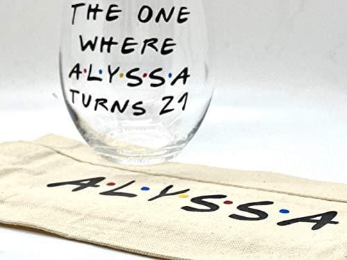 Personalized 21st Birthday Stemless Wine Glass - Custom 'The One Where' Design - Perfect Gift for Her or Him - Large Wine Cup for Celebrations & Parties