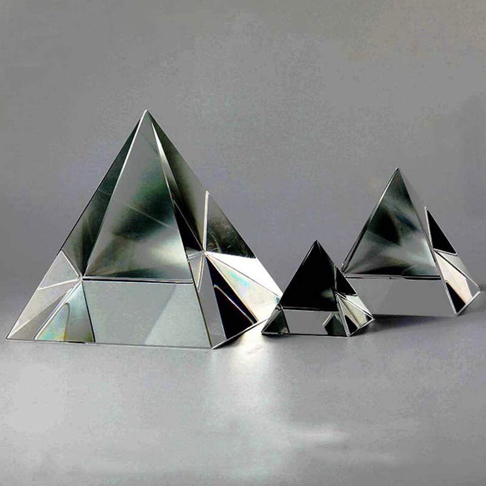1pc Clear Crystal Prism Pyramid - Feng Shui Desk Ornament, Home & Office Decor, Meditation & Healing Tool - Perfect for Yoga Rooms, Meditation Spaces & Positive Energy Decor