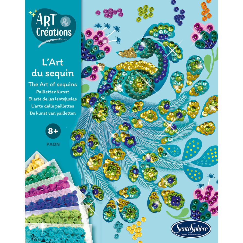 Sentosphere Sequin Art Peacock Kit - DIY Rhinestone Painting for Kids & Adults | Perfect for Home Decor, Gift Giving & Relaxation Activities