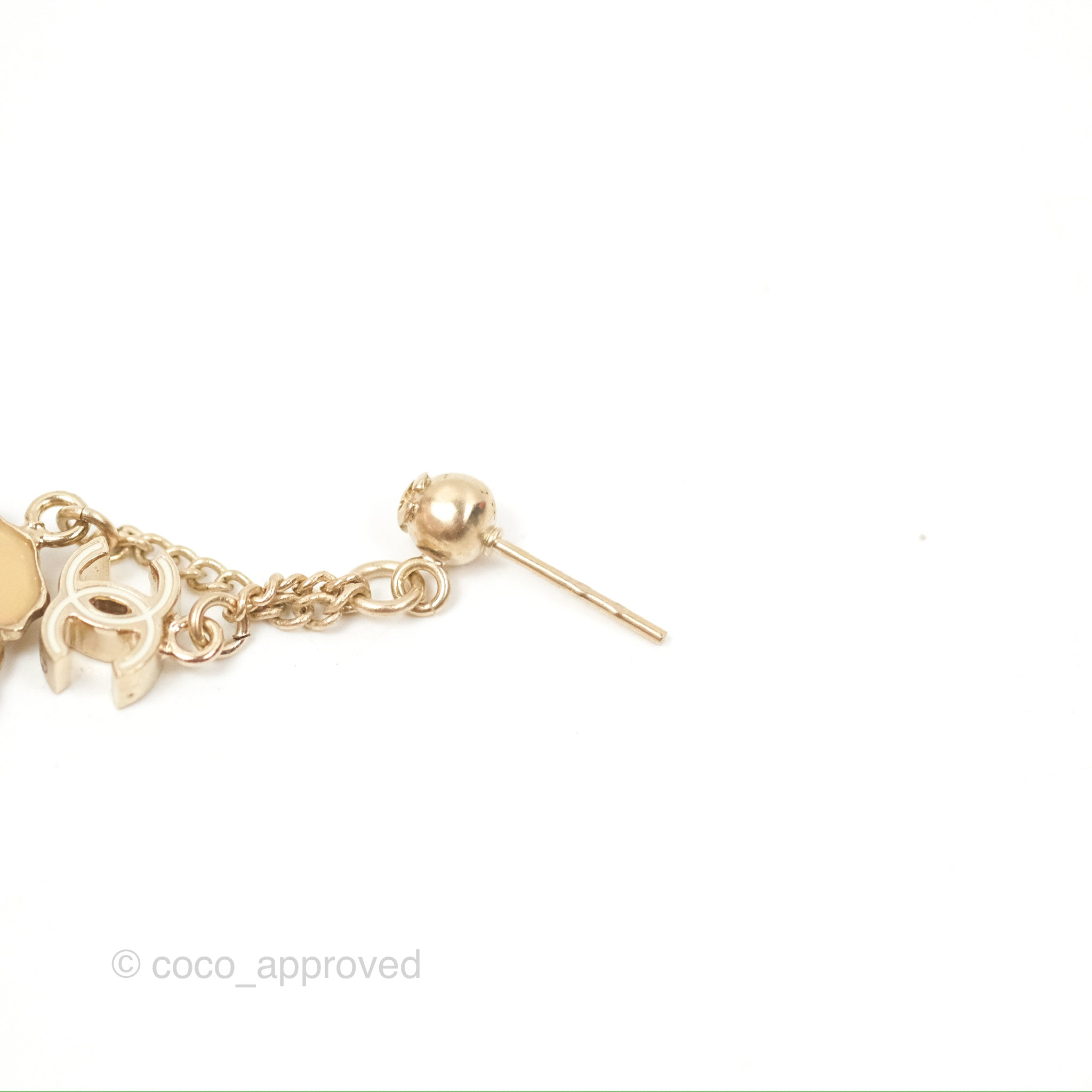 Chanel CC Flower Drop Earrings - Gold Tone 13C - Luxury Fashion Jewelry for Women, Perfect for Parties, Weddings & Special Occasions