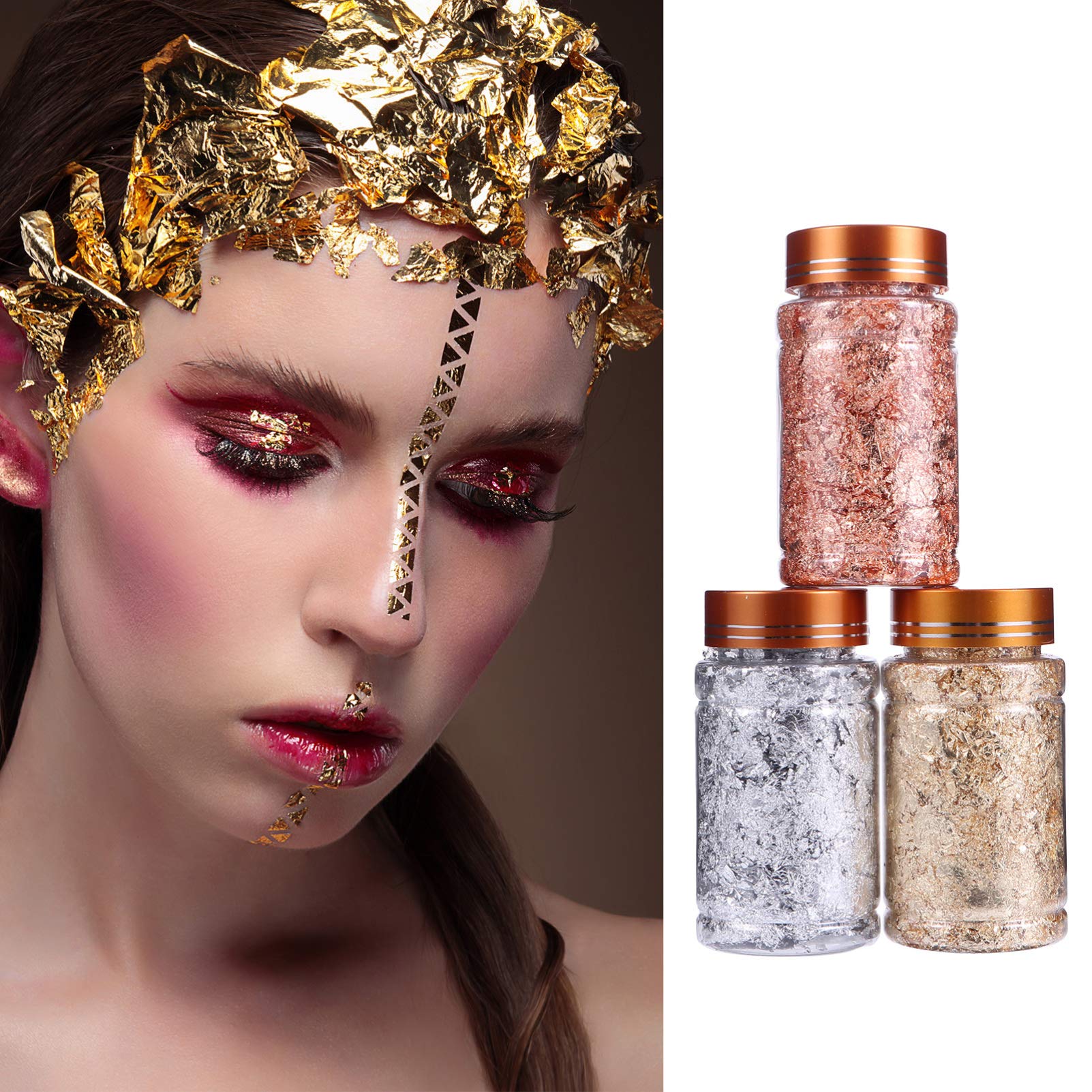HEALLILY 1 Set Nail Art Flakes - Irregular Foil Nail Chips with Tweezer - DIY Manicure Supplies for Women - Perfect for Nail Art, Salon, Party & Special Occasions