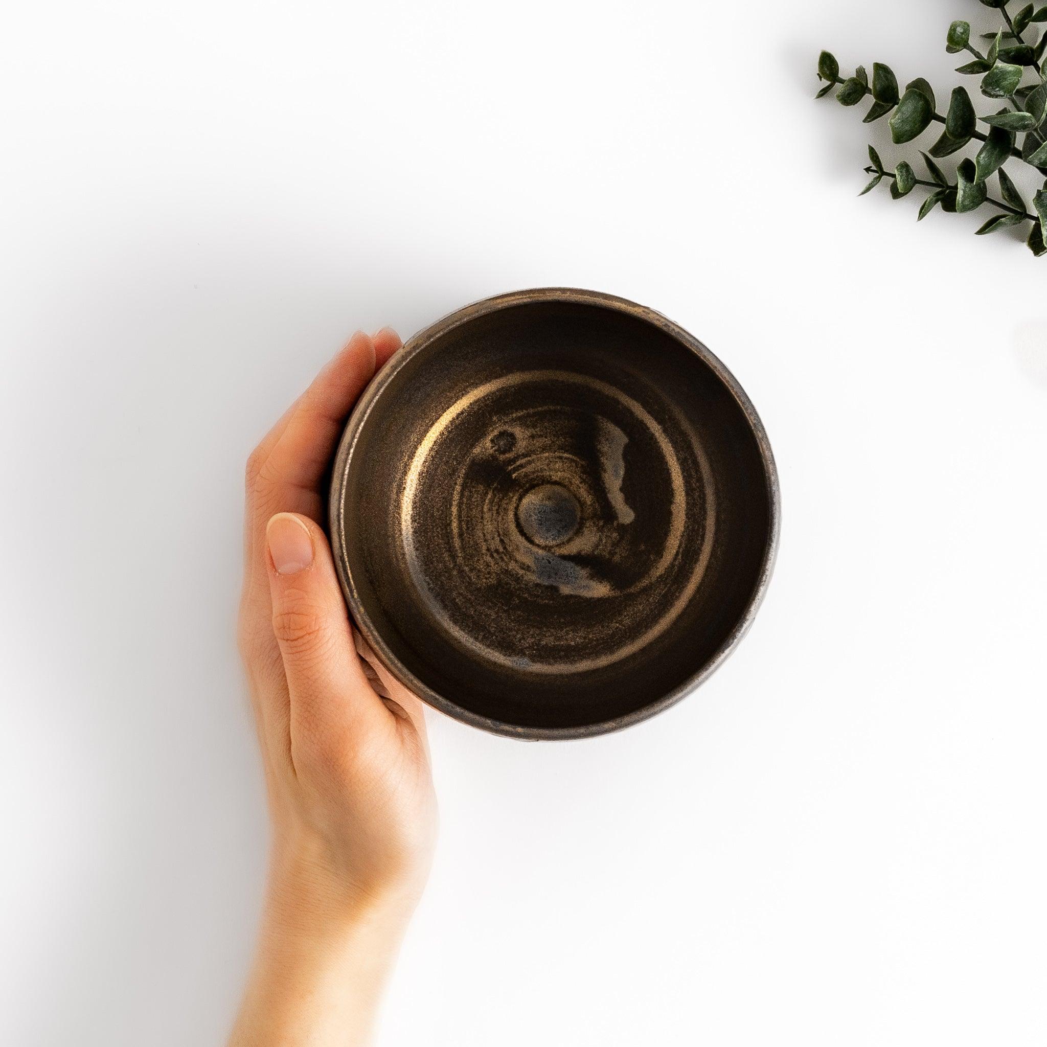 Premium Black Ember Matcha Bowl Set - Authentic Japanese Ceramic Tea Bowl for Traditional Tea Ceremony - Perfect for Matcha, Green Tea, and Zen Meditation Practice