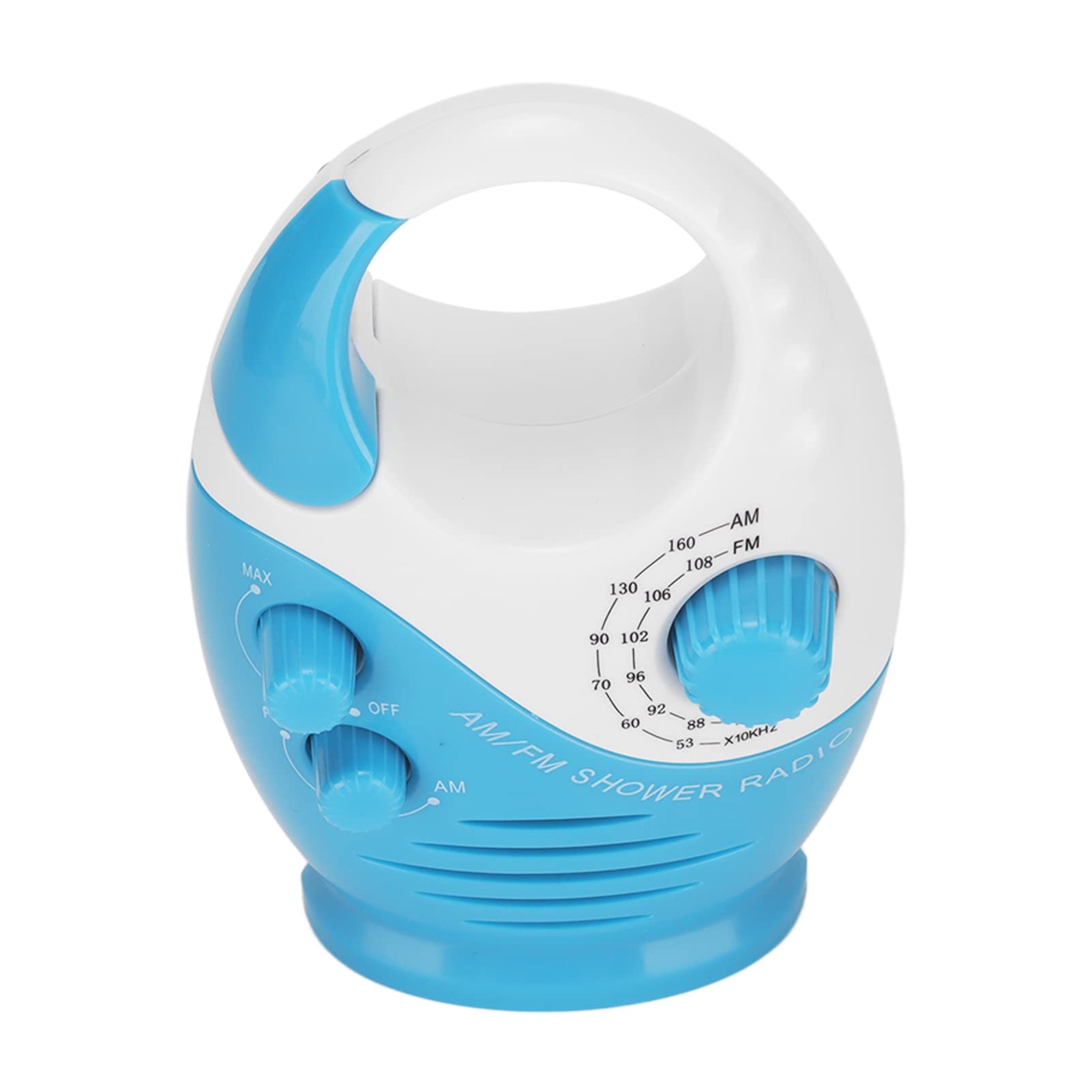 AM FM Portable Radio with Hook - Waterproof Shower Speaker, Battery Operated Analog Radio with Headphone Jack | Perfect for Bathroom, Camping & Elderly Use