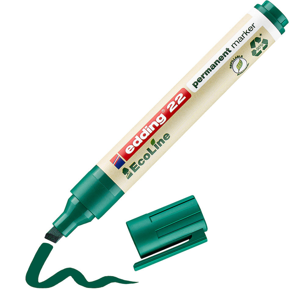 edding EcoLine 22 Permanent Markers - Black Ink, Fine Tip, Non-Toxic, Waterproof & Fade-Resistant - Ideal for Office, School, Art Projects & Labeling