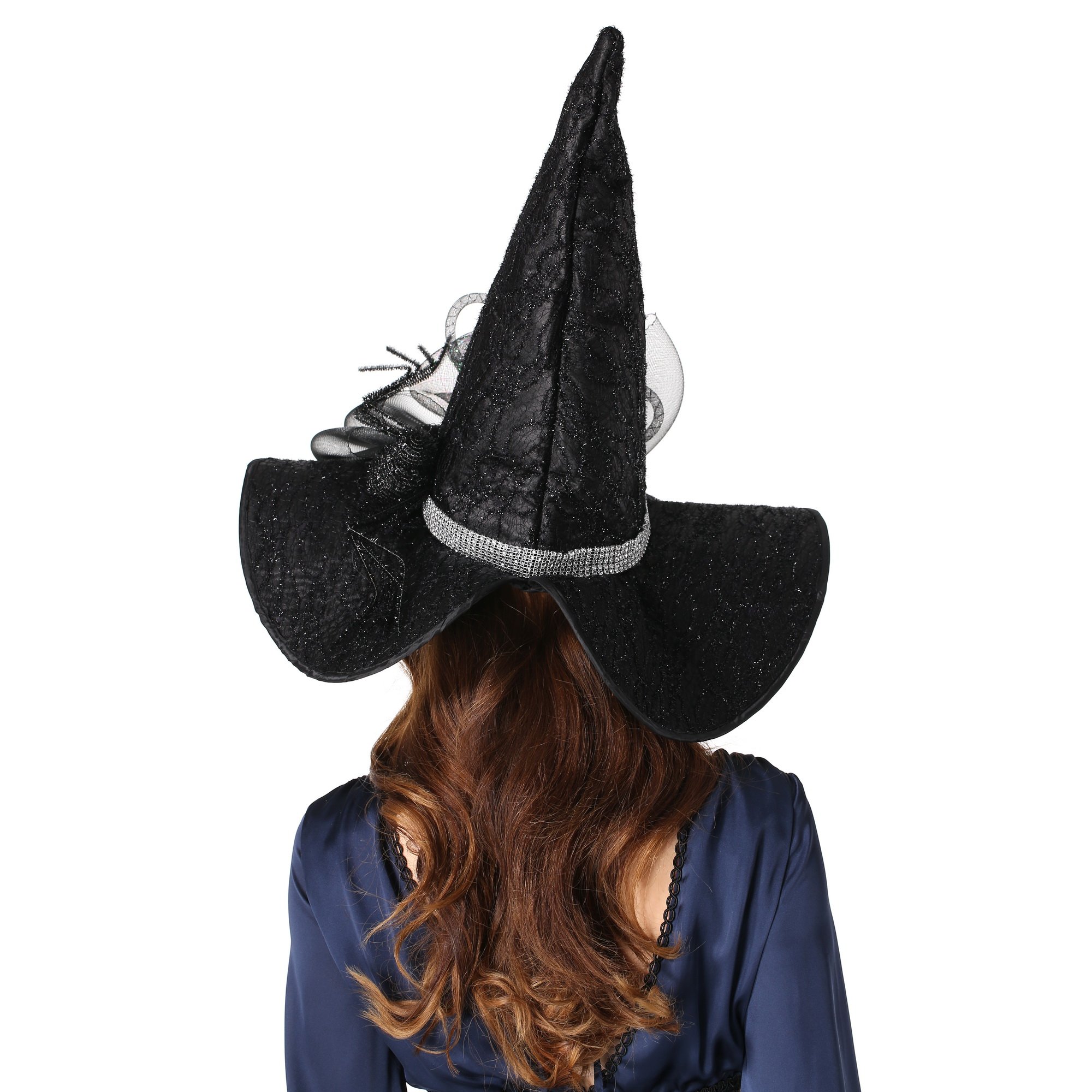 LED Light Up Witch Hat for Women - Black Halloween Costume Accessory with Steeple Top & Built-in Lamp - Perfect for Halloween Parties, Cosplay & Themed Events